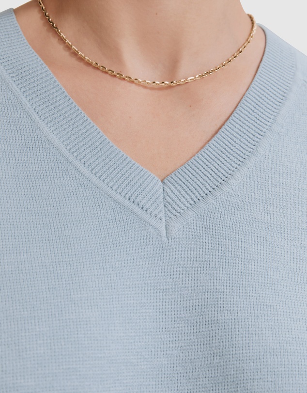 Country Road Cotton Linen V-neck Knit