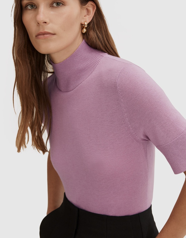 Country Road Australian Merino Wool Silk Short Sleeve Knit