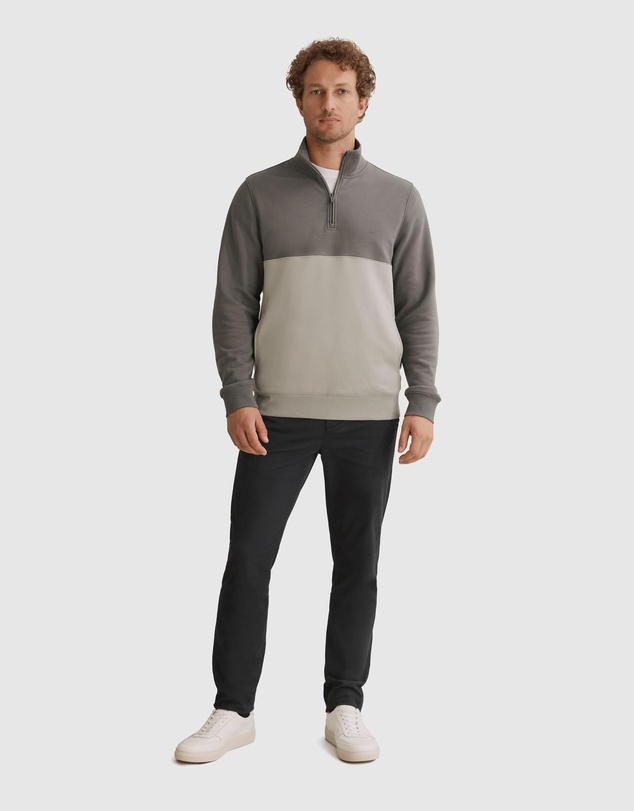 Country Road Australian Cotton Logo Panel Half Zip Sweat