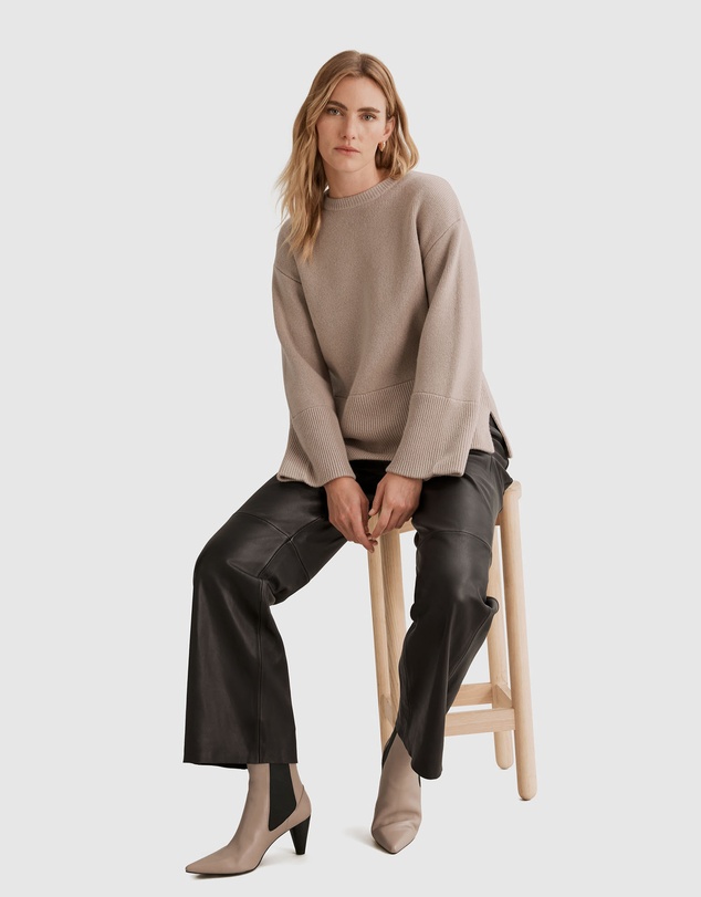 Country Road Crew Neck Rib Detail Knit