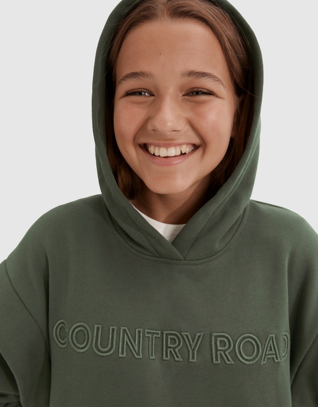 Country Road Teen Recycled Cotton Logo Hooded Sweat Dress