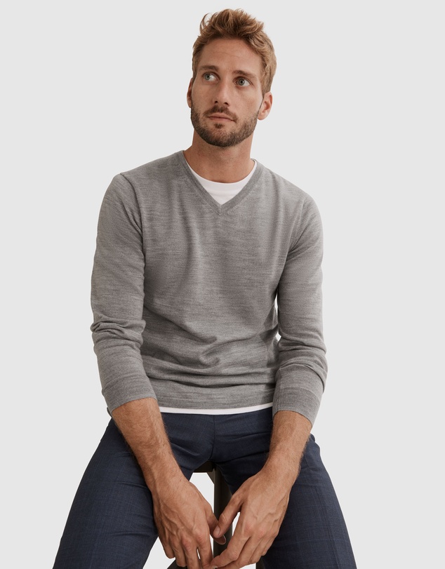 Country Road Verified Australian Merino V-neck Knit