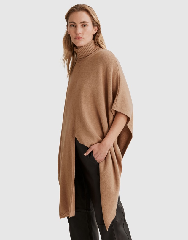 Country Road High Neck Poncho