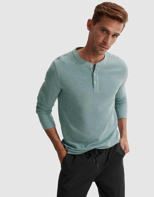 Country Road Long Sleeve Waffle Henley