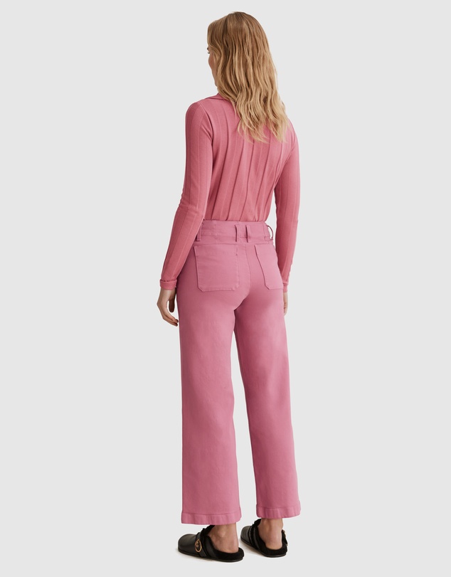 Country Road Rib Polo Long Sleeve Top