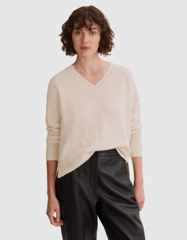 Country Road Cotton Linen V-neck Knit