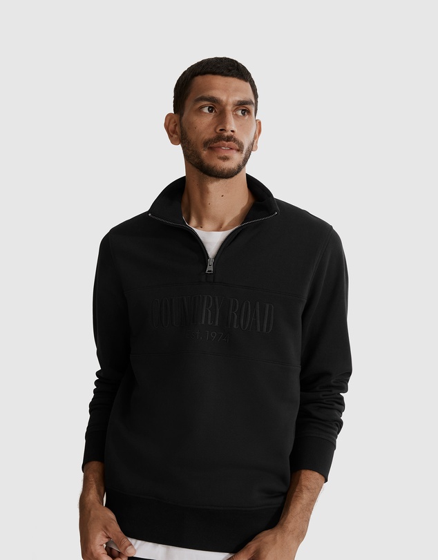 Country Road Verified Australian Cotton Half Zip Heritage Sweat