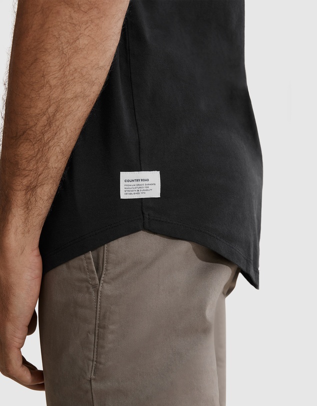 Country Road Short Sleeve Longline Garment Dyed T-Shirt