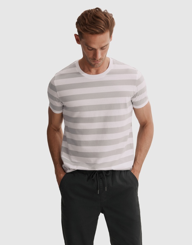 Country Road Wide Stripe Pima Crew T-Shirt