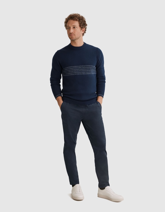 Country Road Multi Stripe Crew Wool Knit