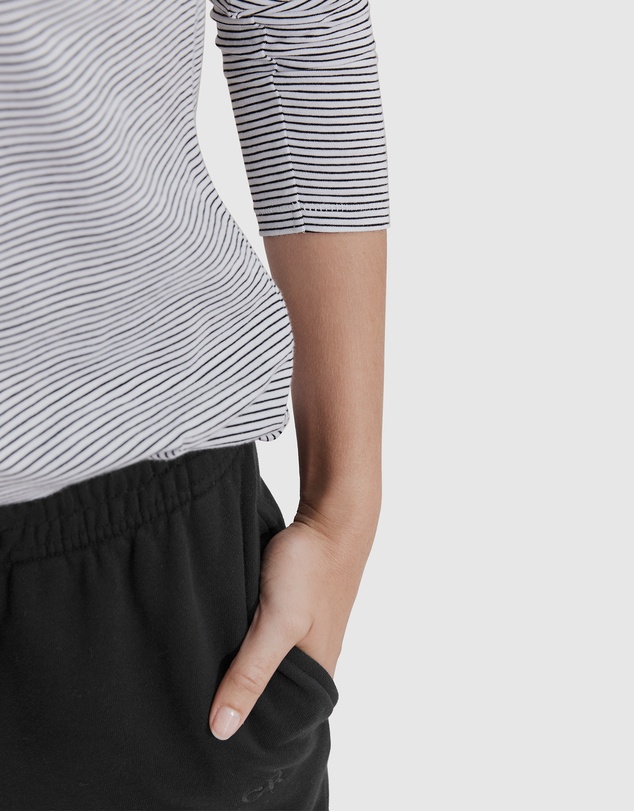 Country Road Stripe Long Sleeve Australian Cotton Slub T-Shirt