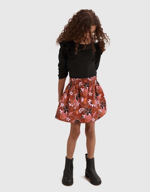 Country Road Autumn Cord Skirt
