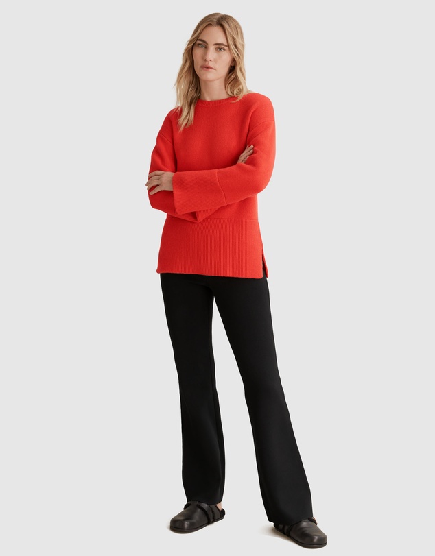 Country Road Crew Neck Rib Detail Knit