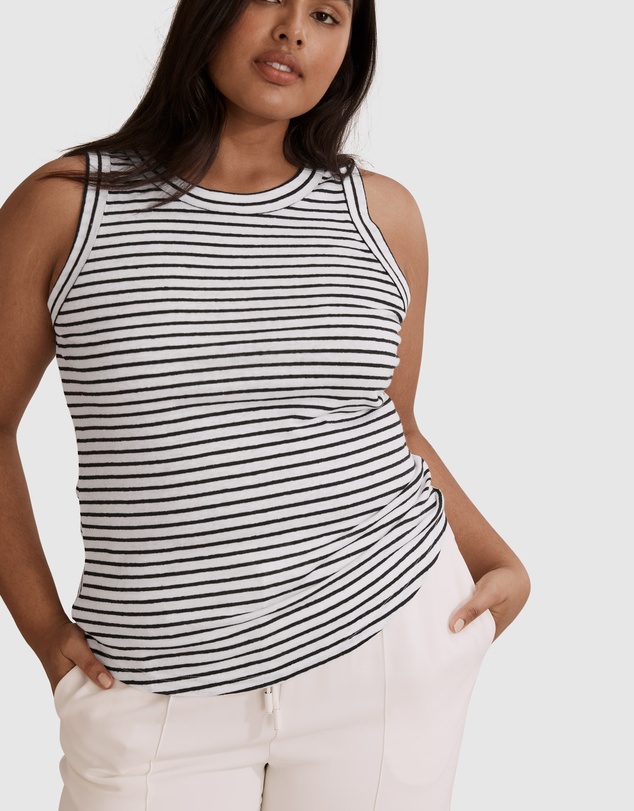 Country Road Stripe Linen Jersey Tank
