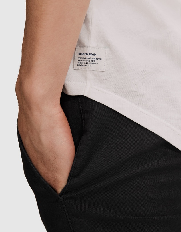 Country Road Short Sleeve Longline Garment Dyed T-Shirt