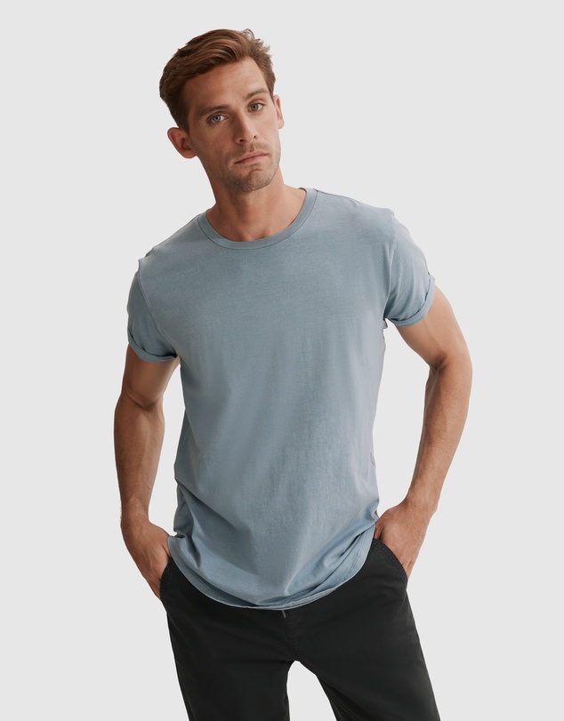 Country Road Short Sleeve Longline Garment Dyed T-Shirt