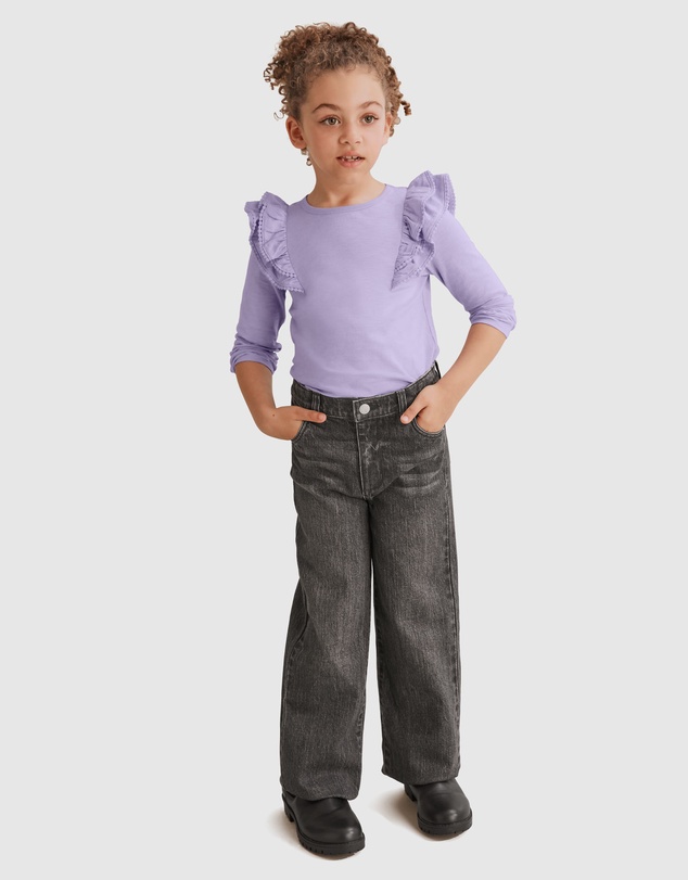 Country Road Organically Grown Cotton Slub Frill T-Shirt