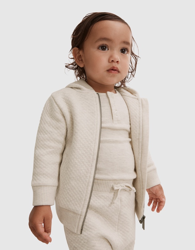 Country Road Unisex Organically Grown Cotton Quilted Hooded Sweat