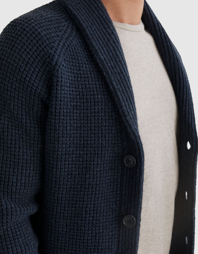 Country Road Australian Lambswool Waffle Shawl Cardigan