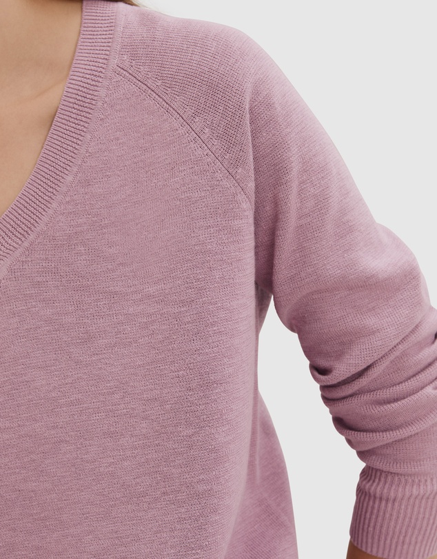 Country Road Cotton Linen V-neck Knit