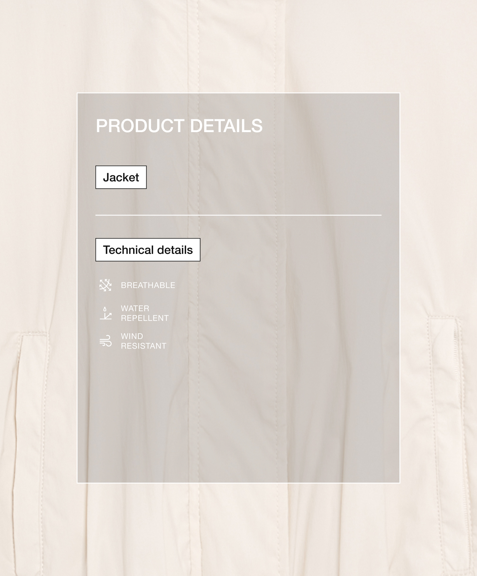 Water-repellent technical jacket