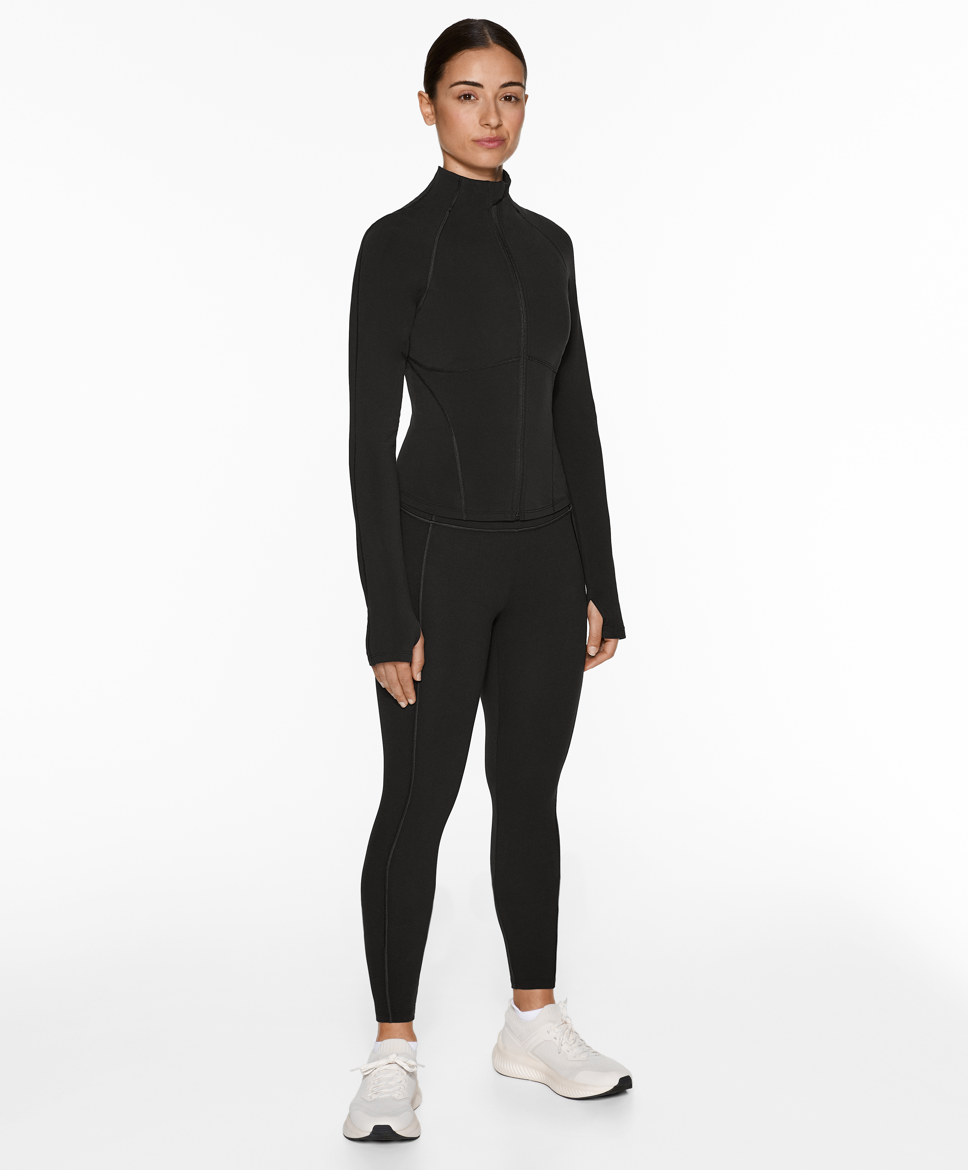 Light warmth running technical jacket with seams