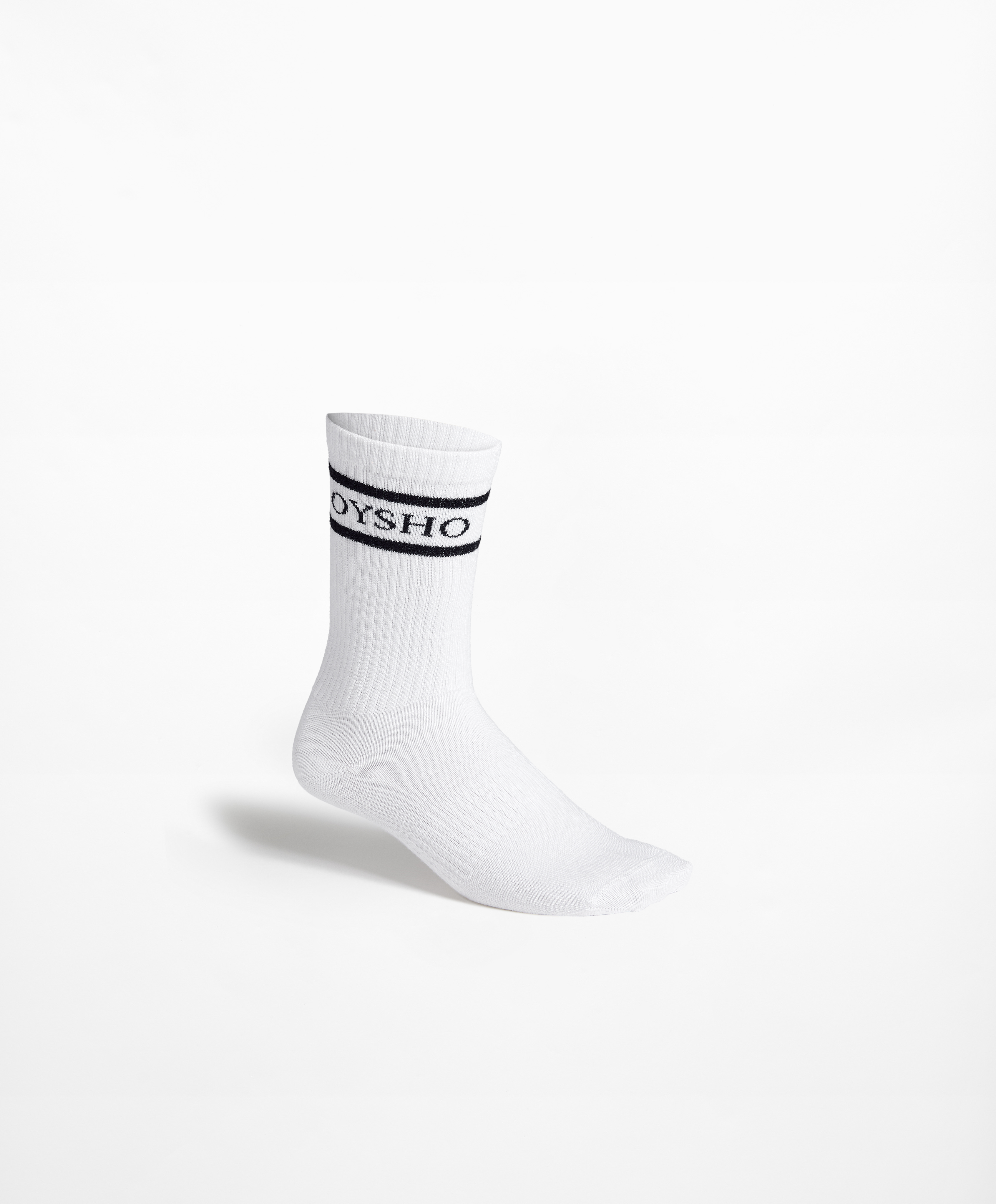 Stripe rib classic sports socks in a cotton blend
