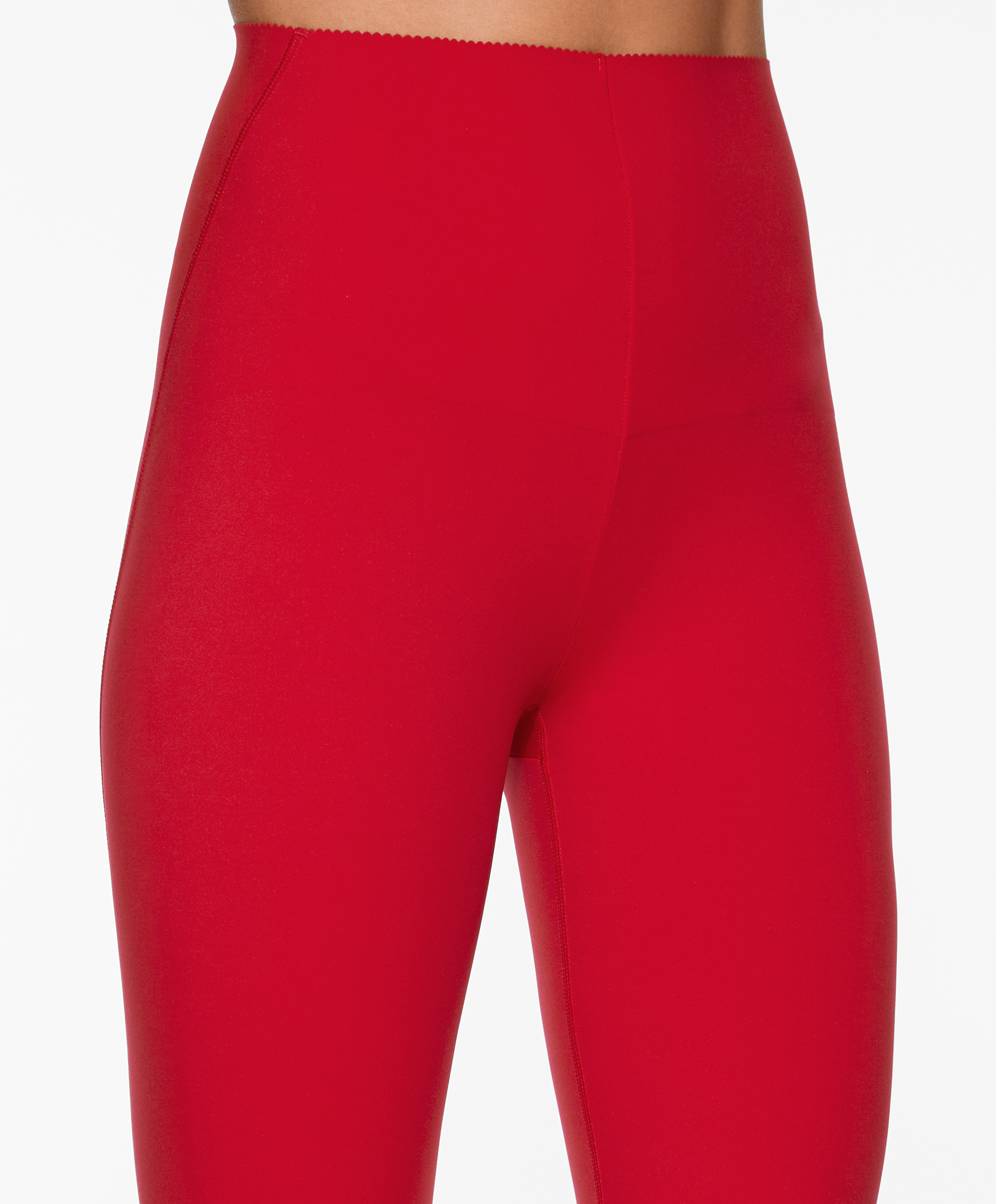 Compressive high-rise core-control ankle-length leggings