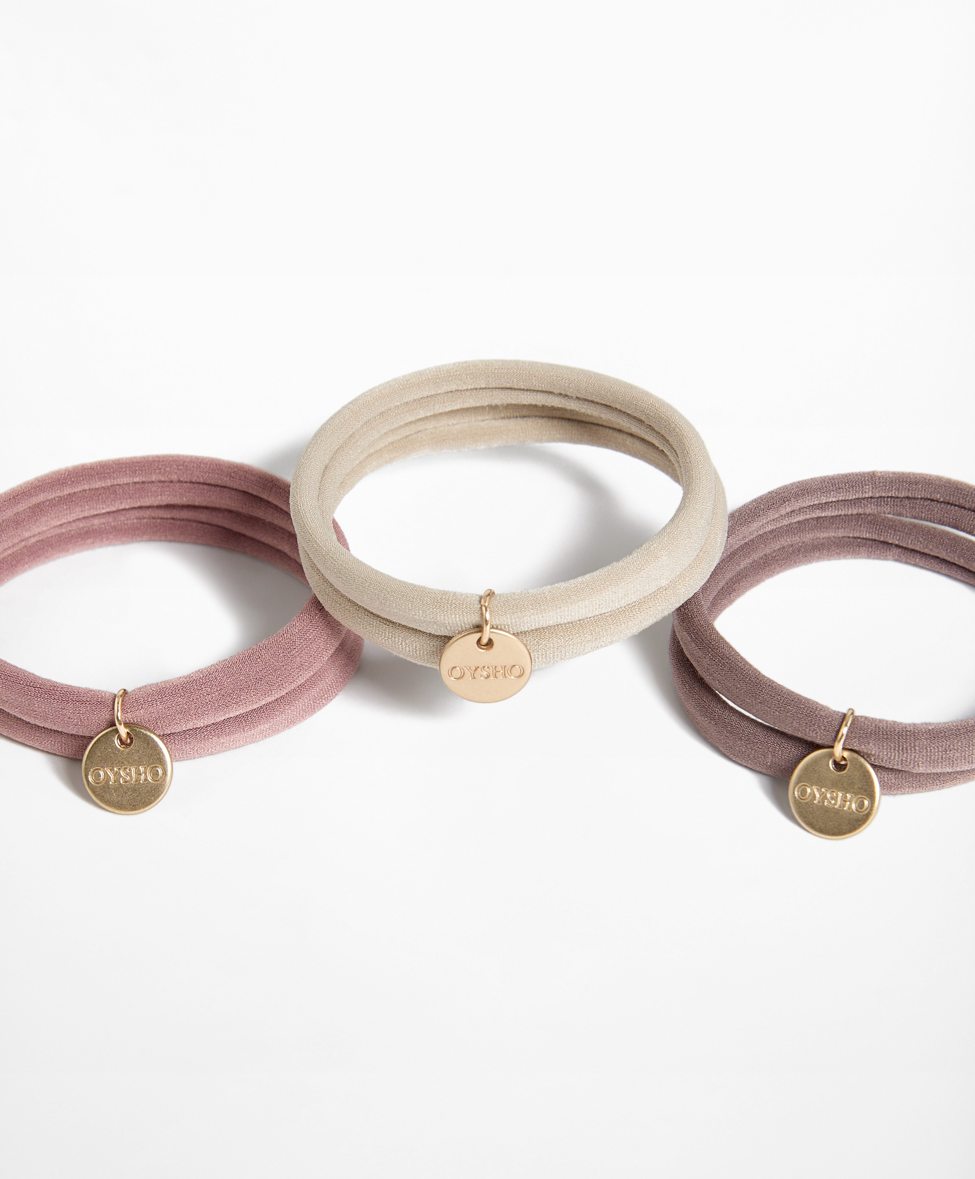 6 Oysho plaque hair ties