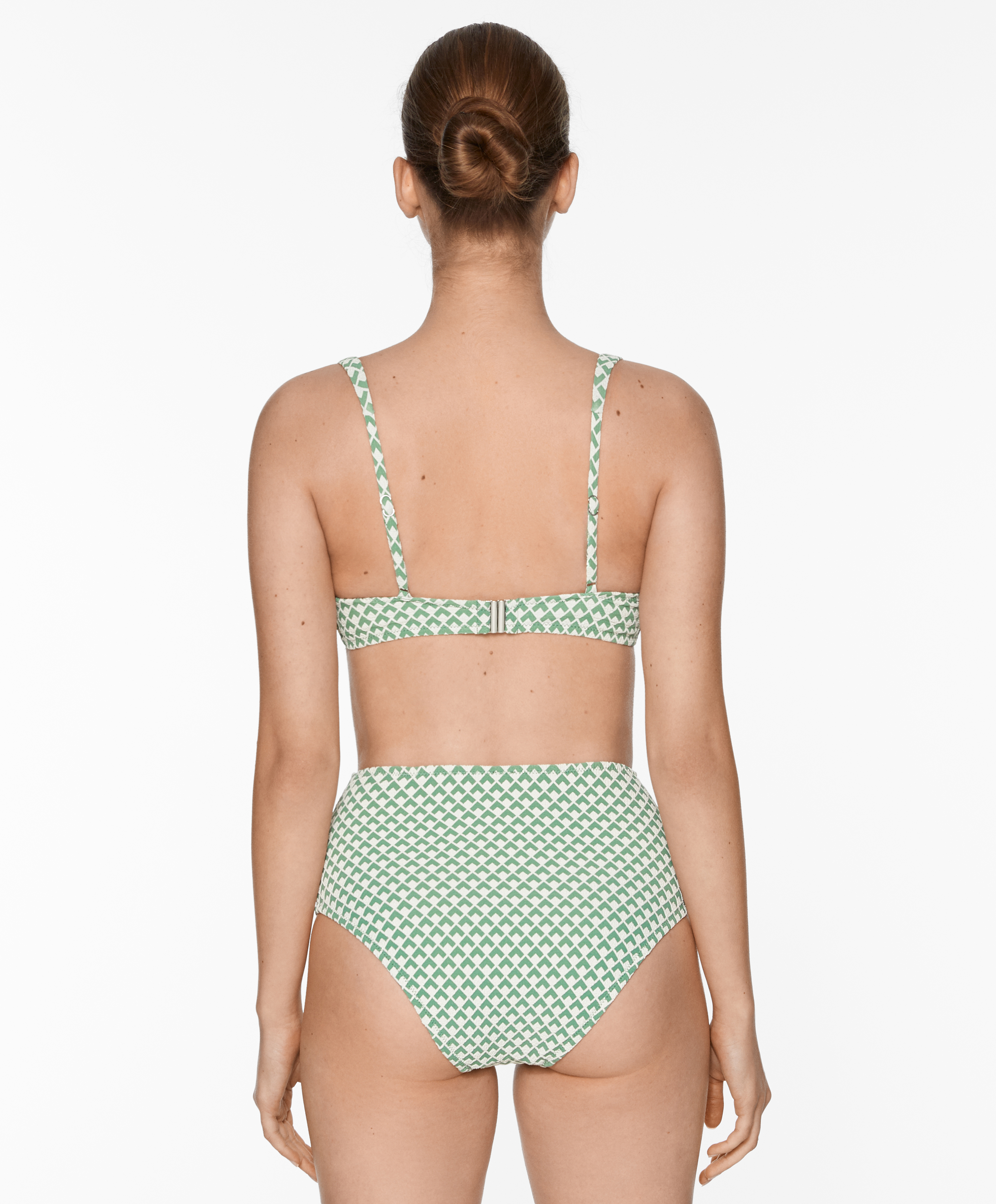 Geometric jacquard high-rise bikini briefs
