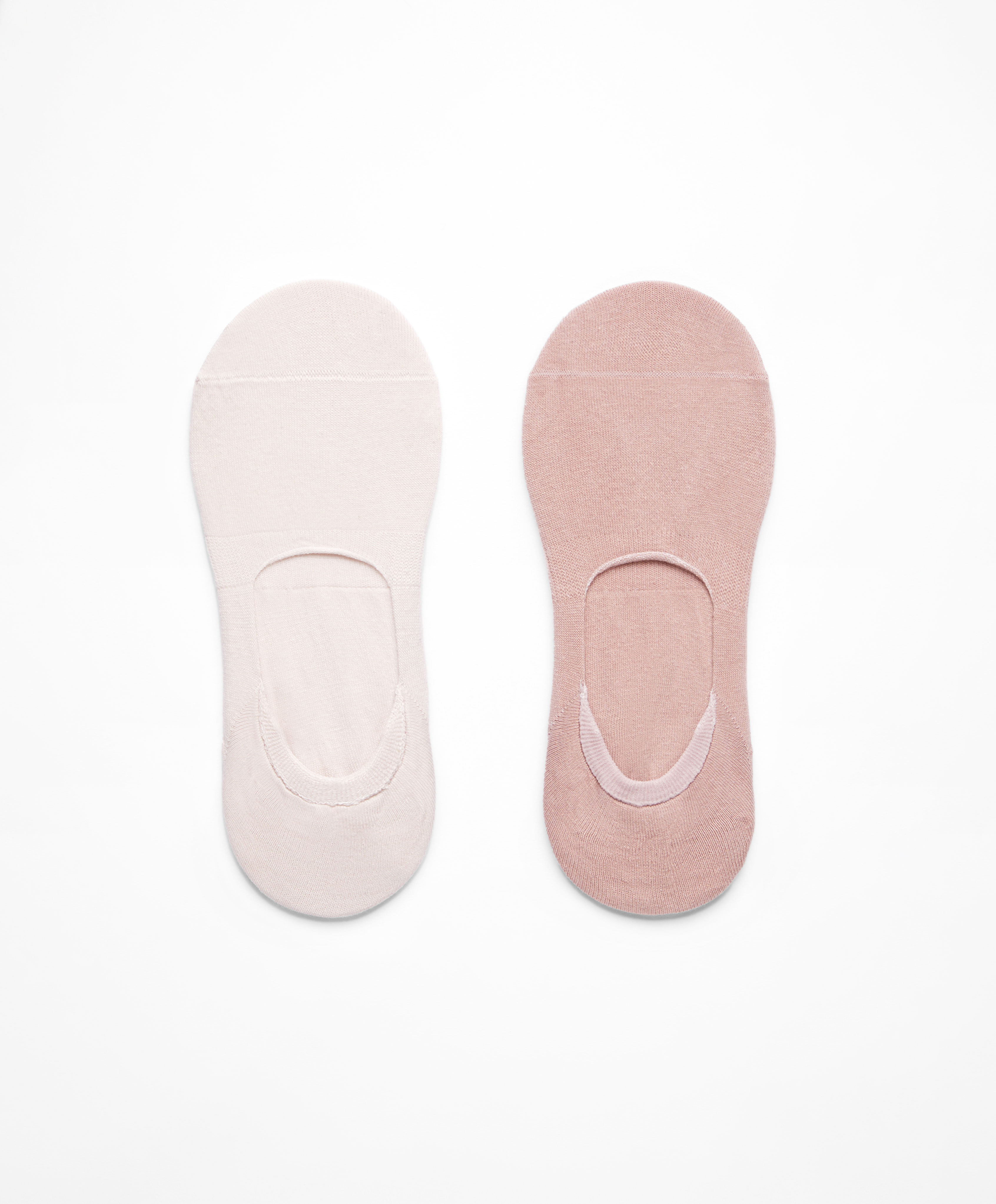 2 pairs of high-cut cotton blend invisible socks
