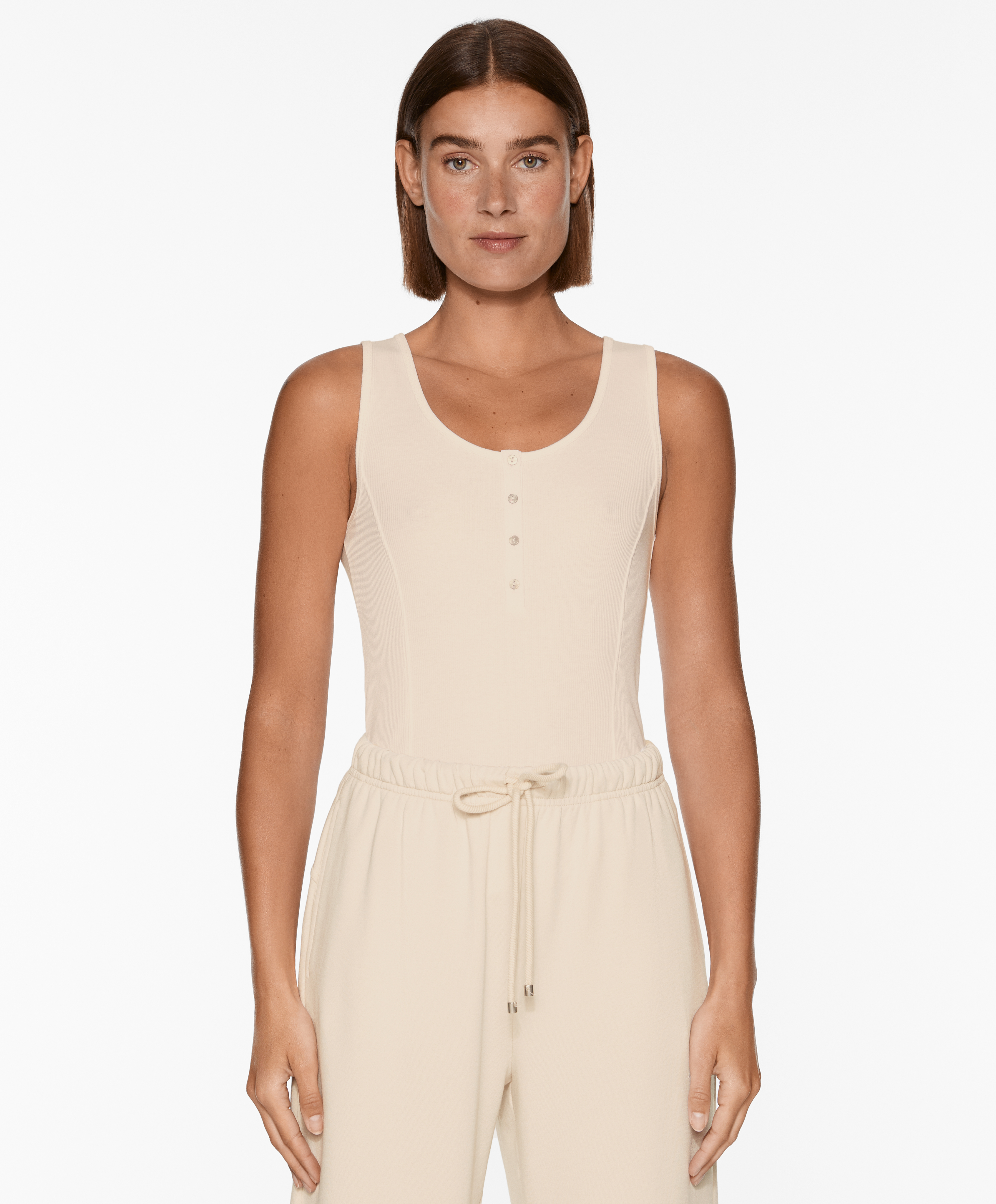 Sleeveless T-shirt with cotton and modal