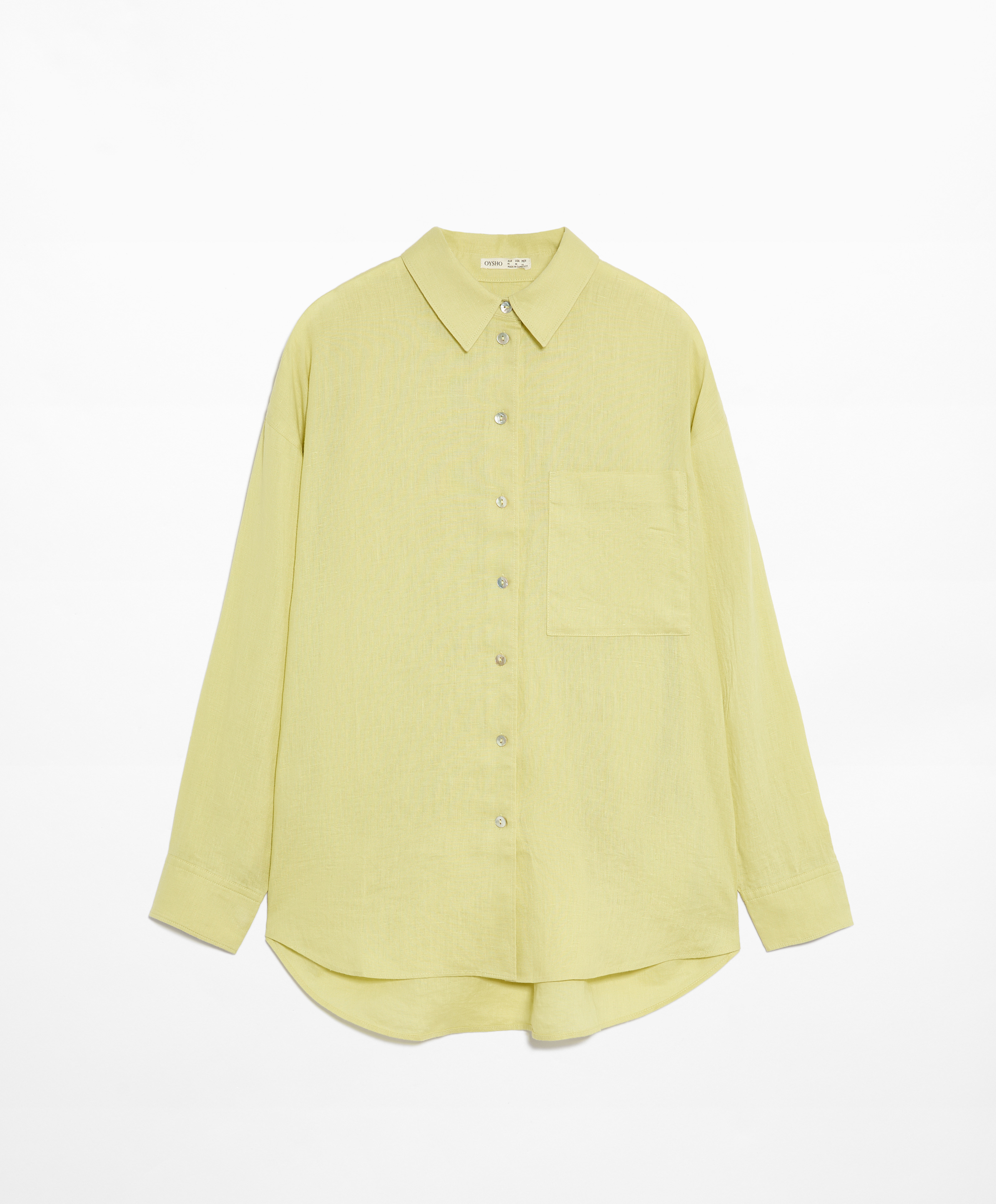 100% linen long-sleeved shirt