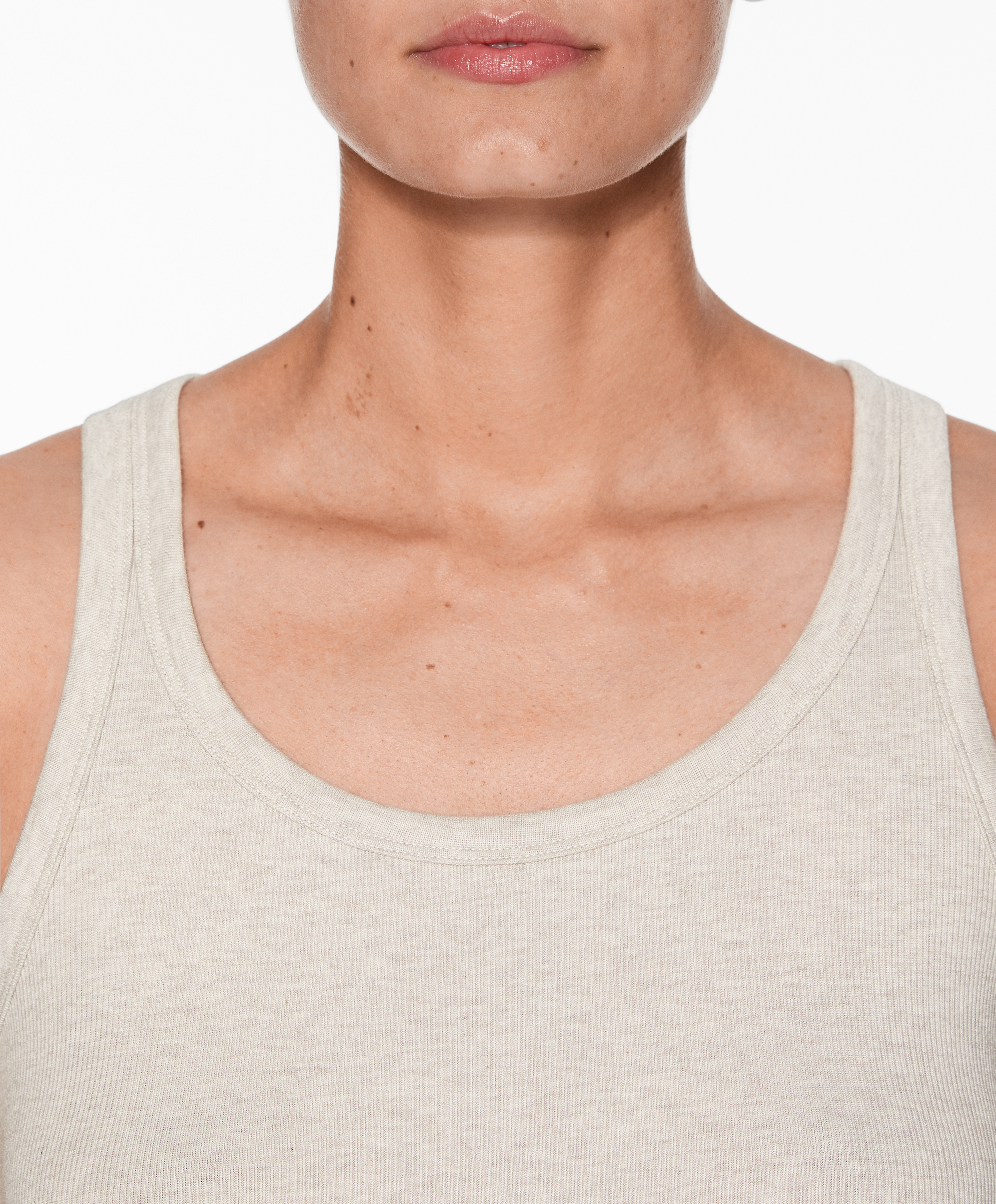 Rib vest top with cotton and modal