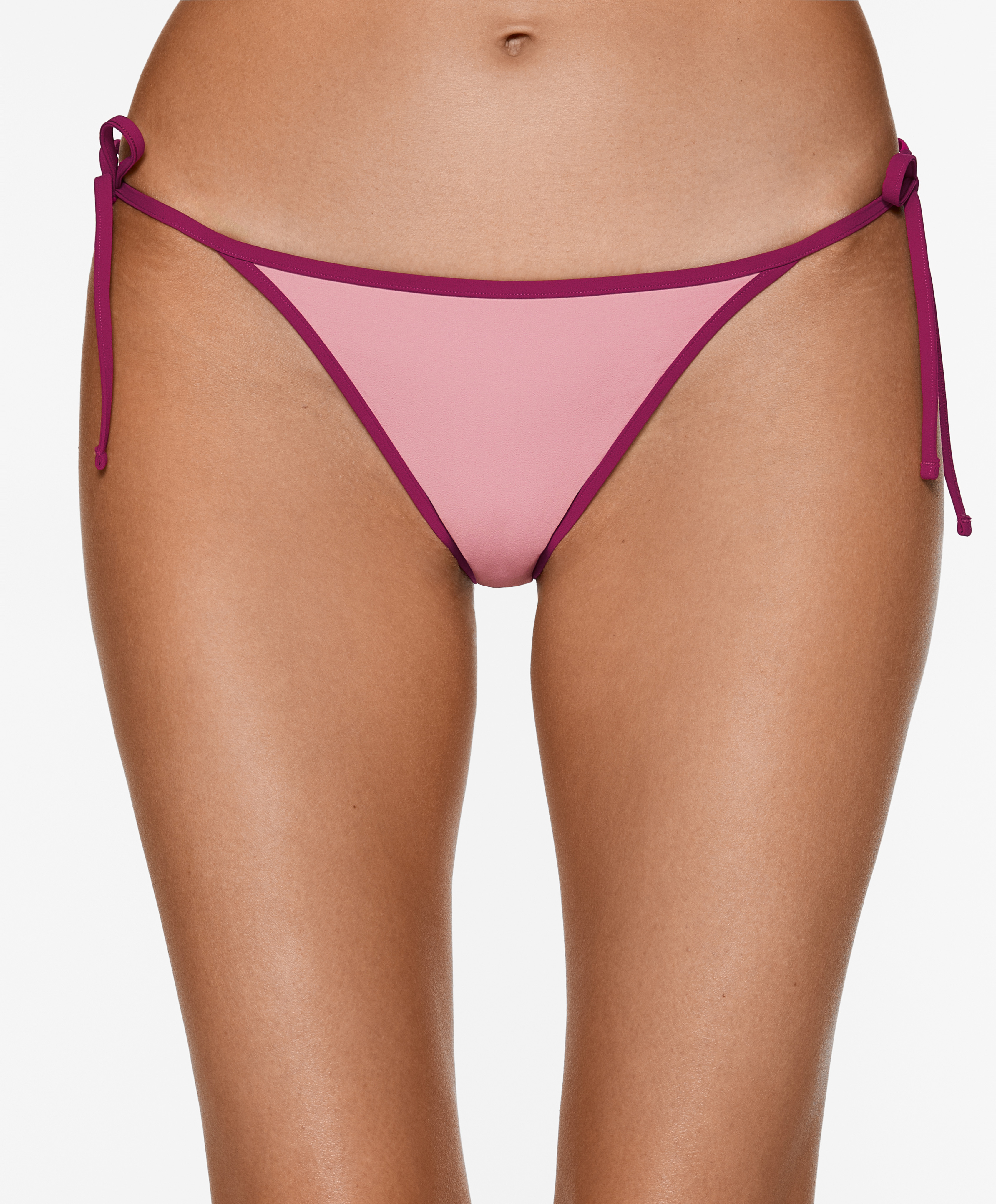 Contrast trim medium-coverage tie bikini briefs