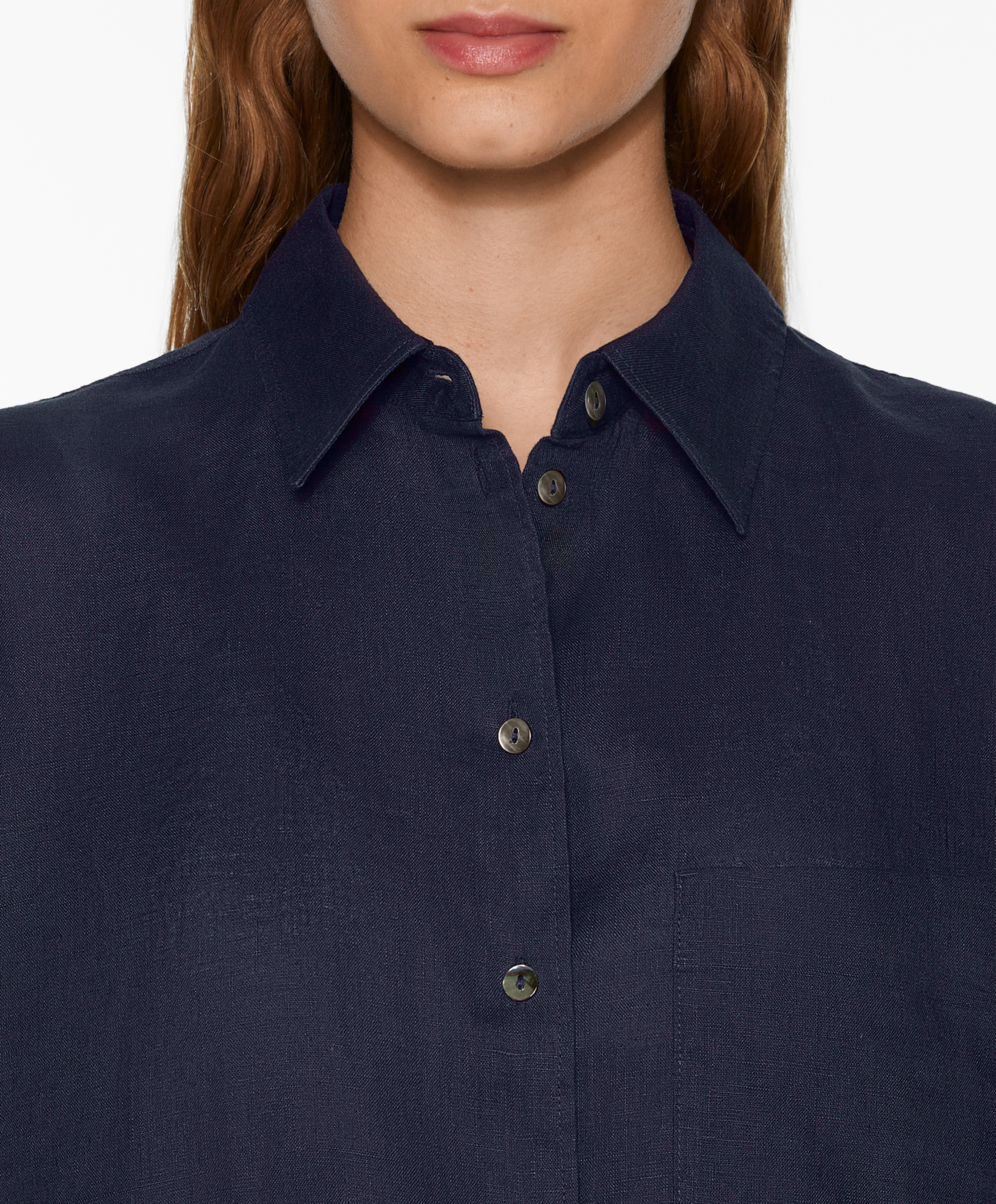 100% linen long-sleeved shirt