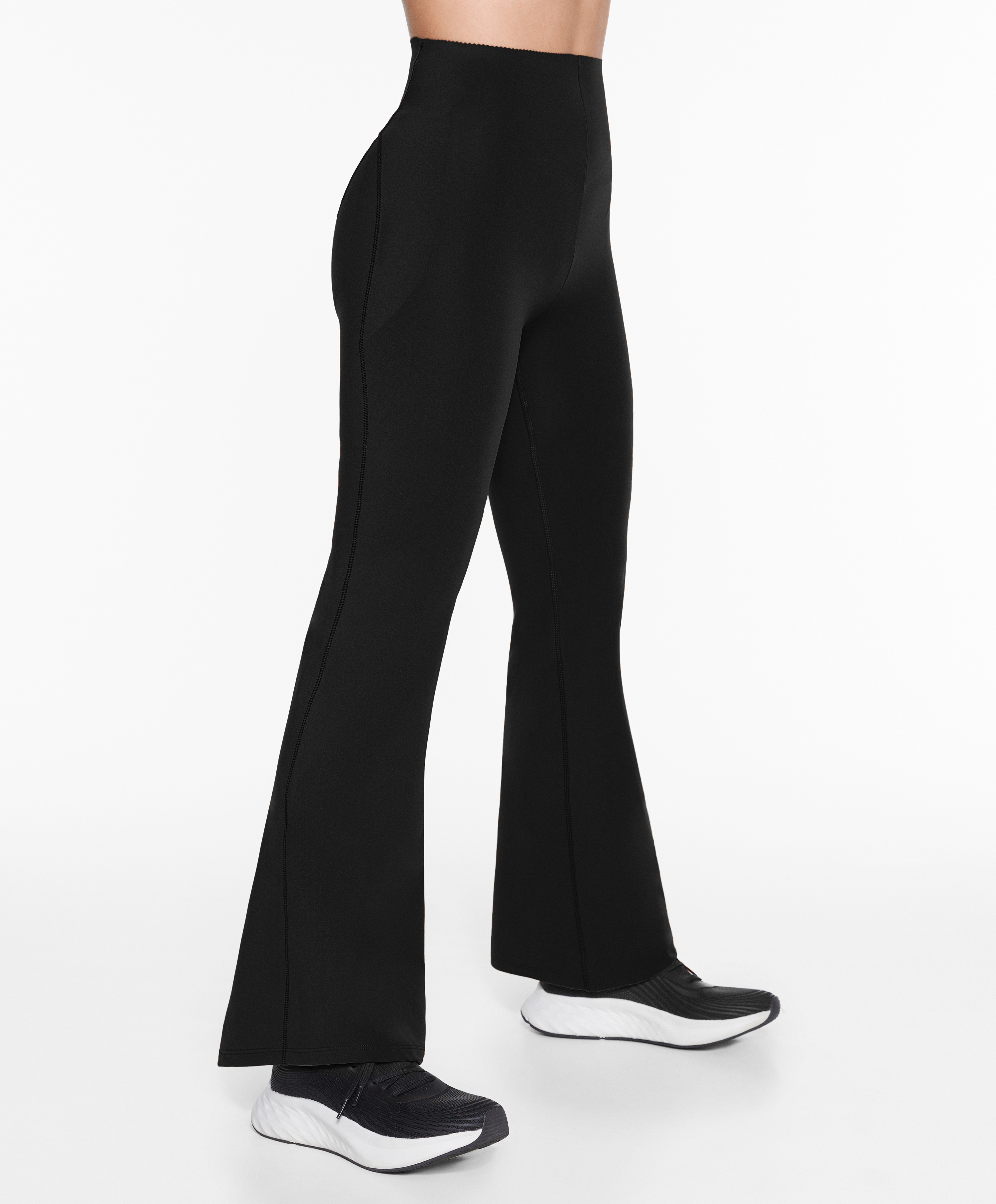 Raise up compressive flare trousers