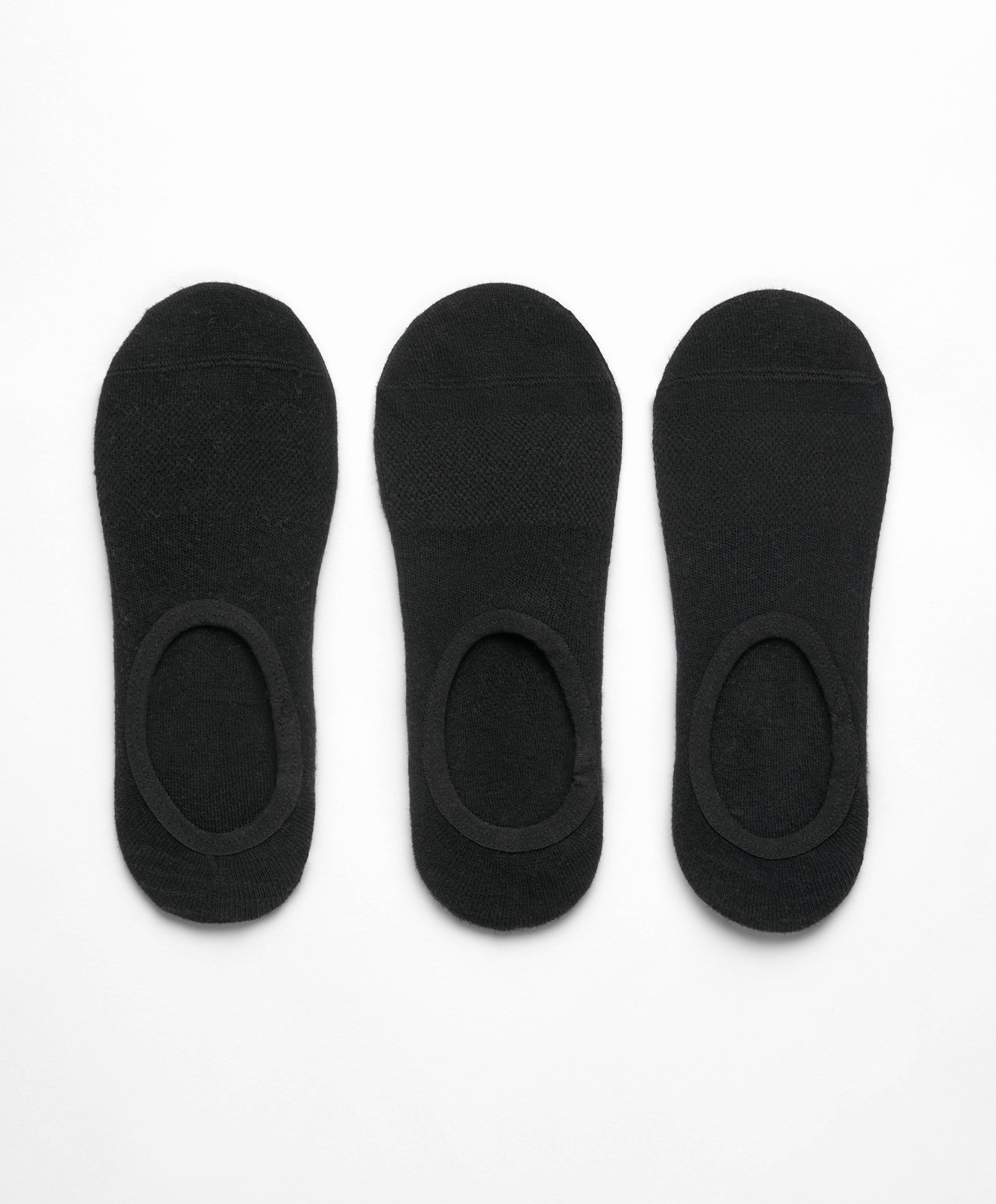 3 pairs of high-cut cotton blend invisible sports socks