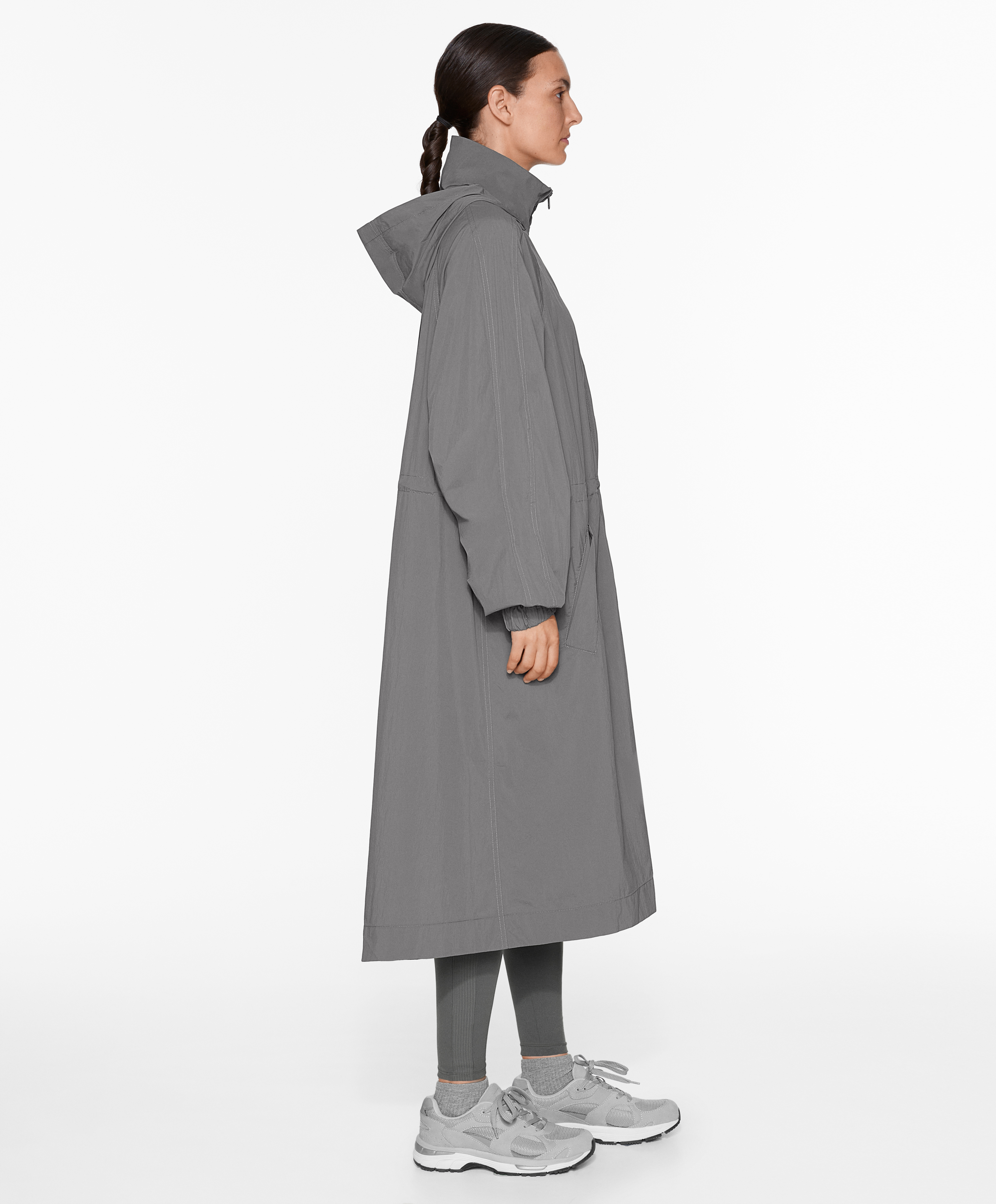 Water-repellent midi jacket