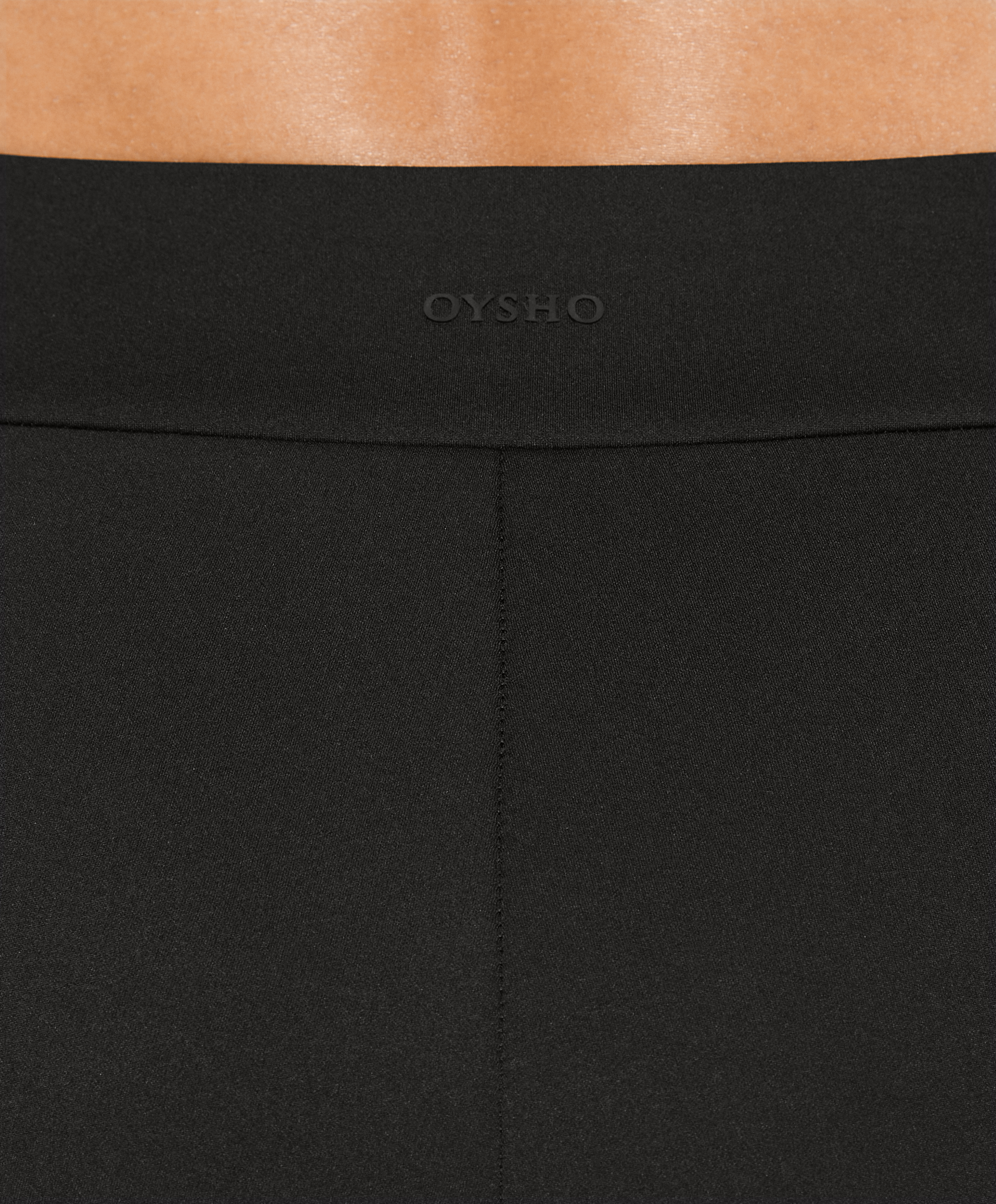 Neoprene-effect low-rise flare trousers
