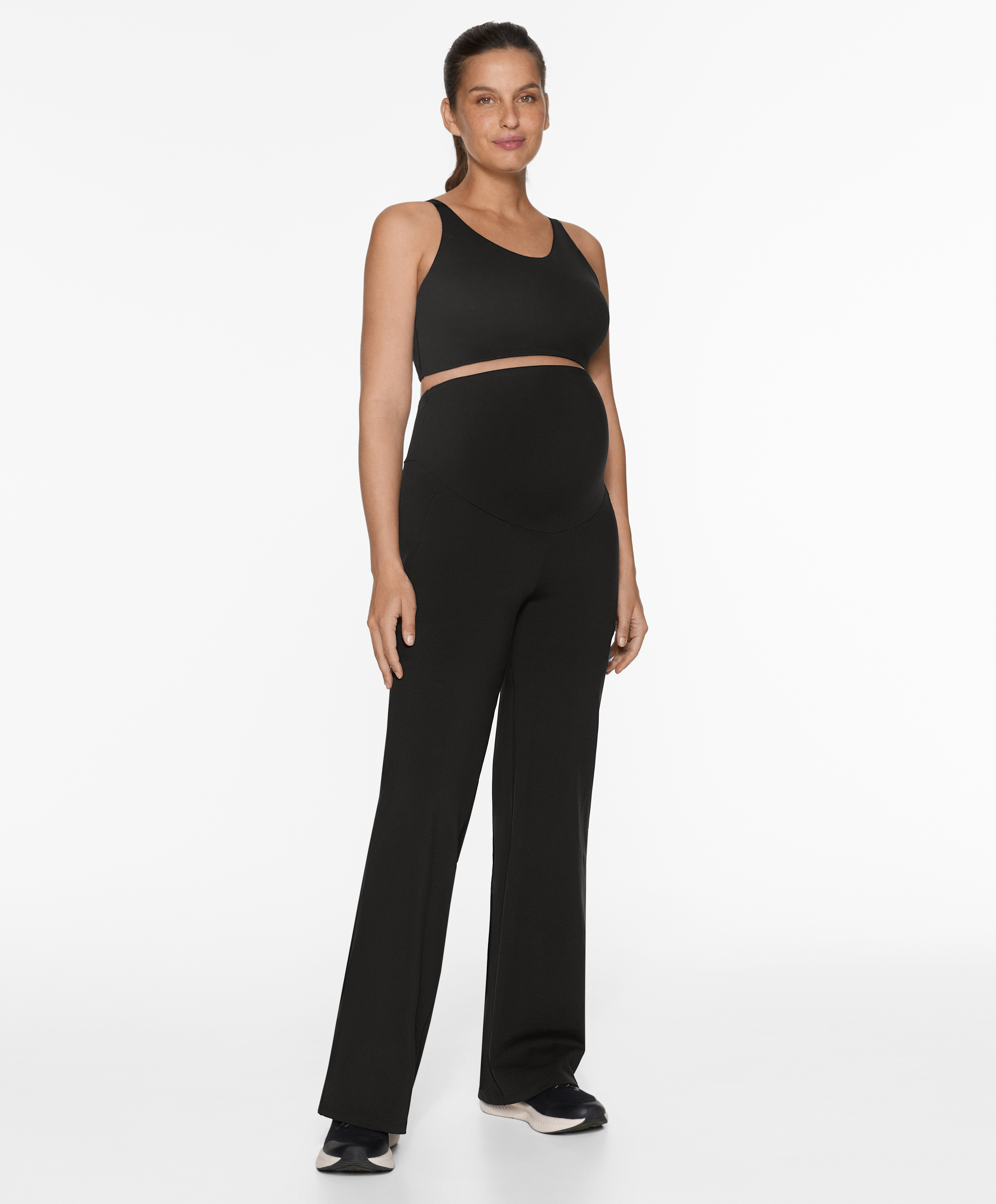 Warm straight-leg maternity trousers
