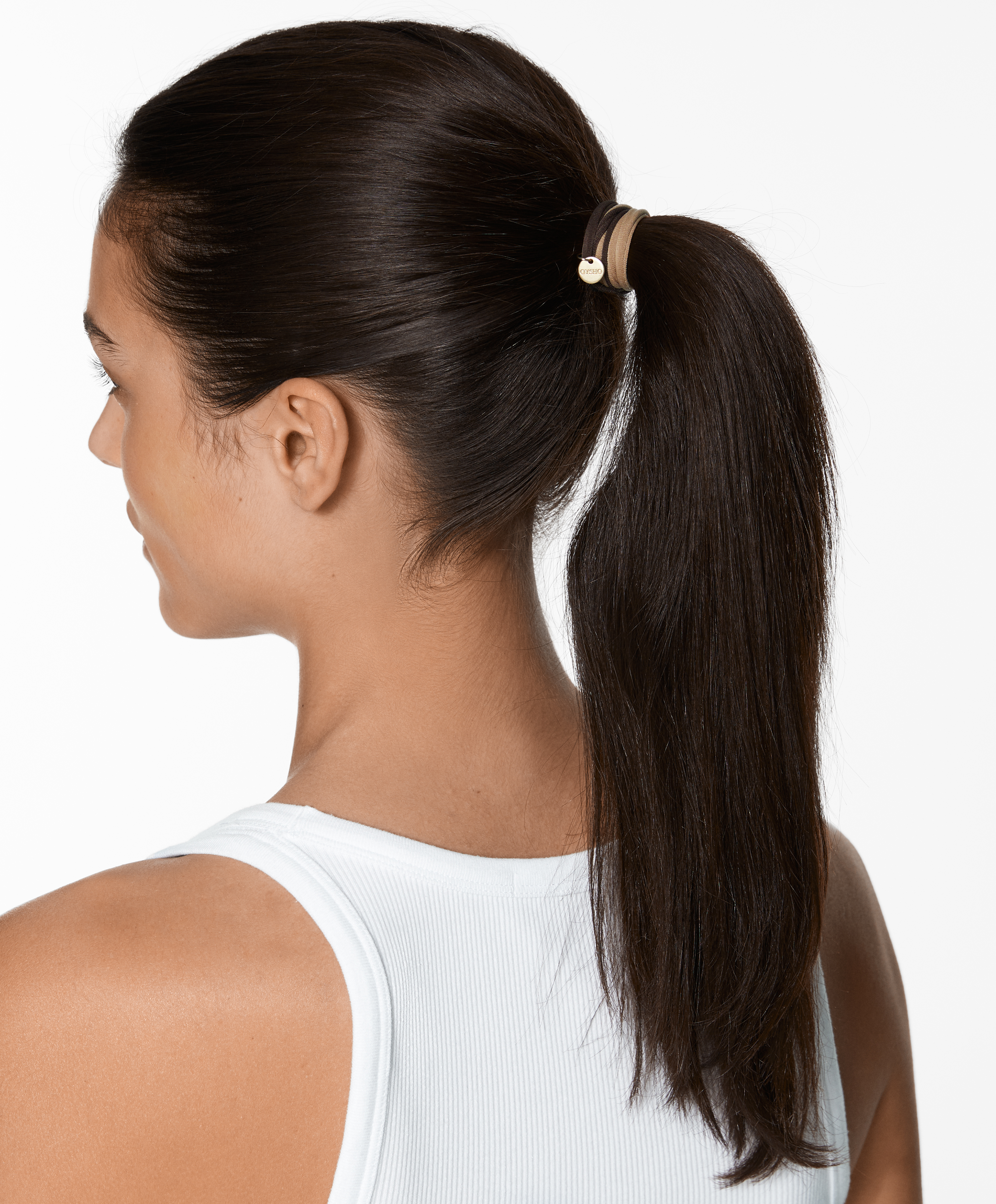 6 Oysho plaque hair ties