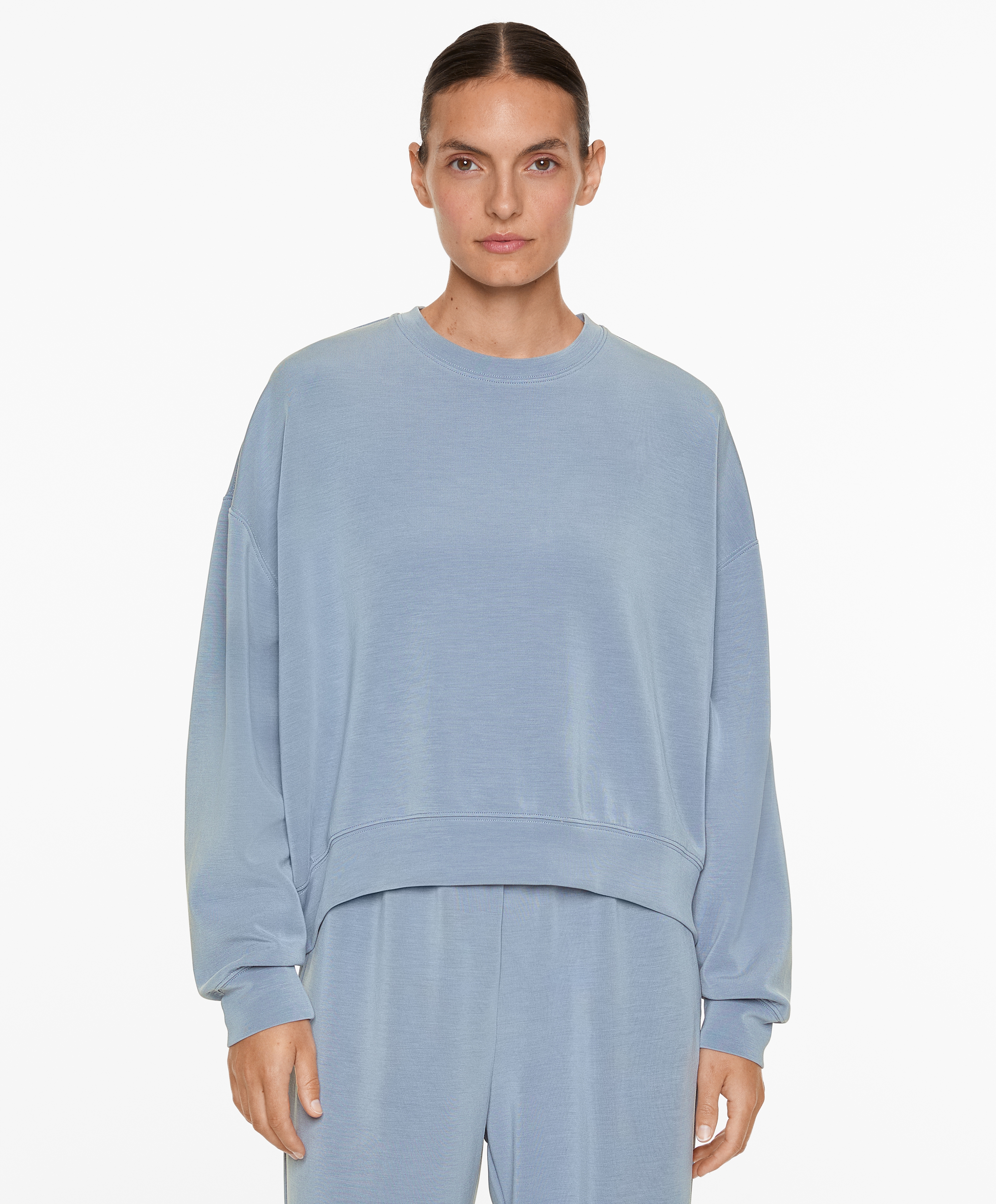 Crop sweatshirt with modal