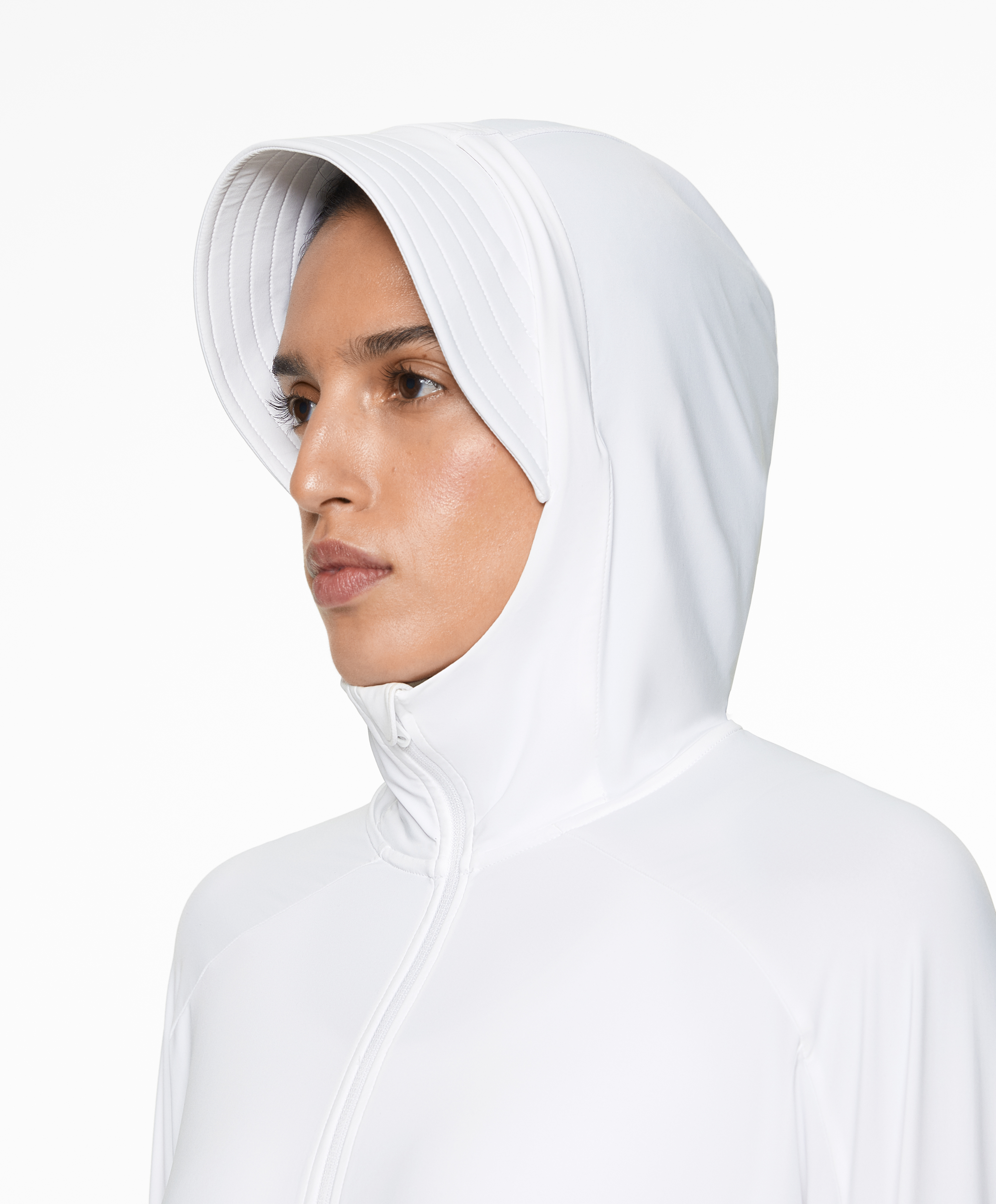 Cool-touch hooded technical jacket