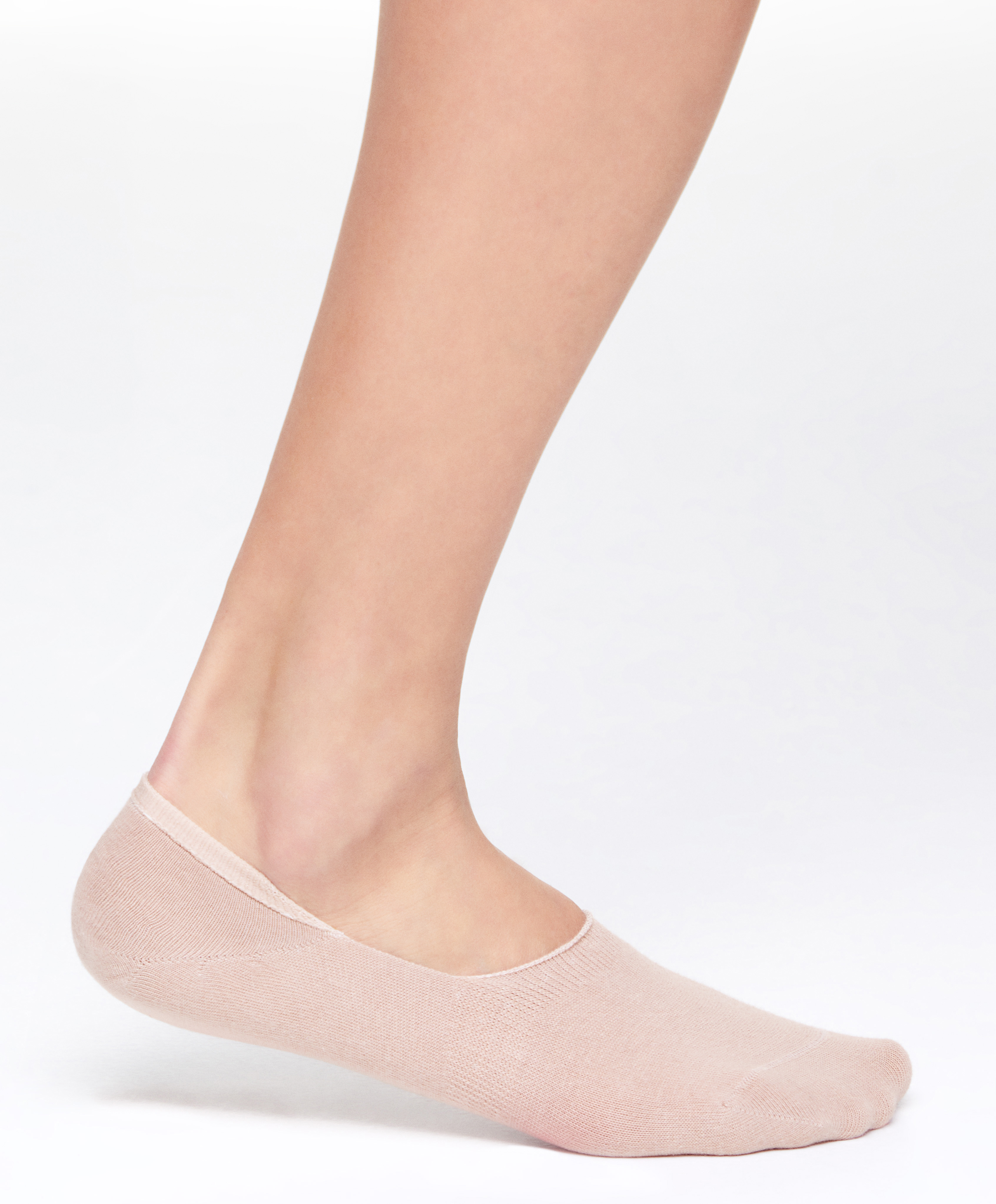 2 pairs of high-cut cotton blend invisible socks