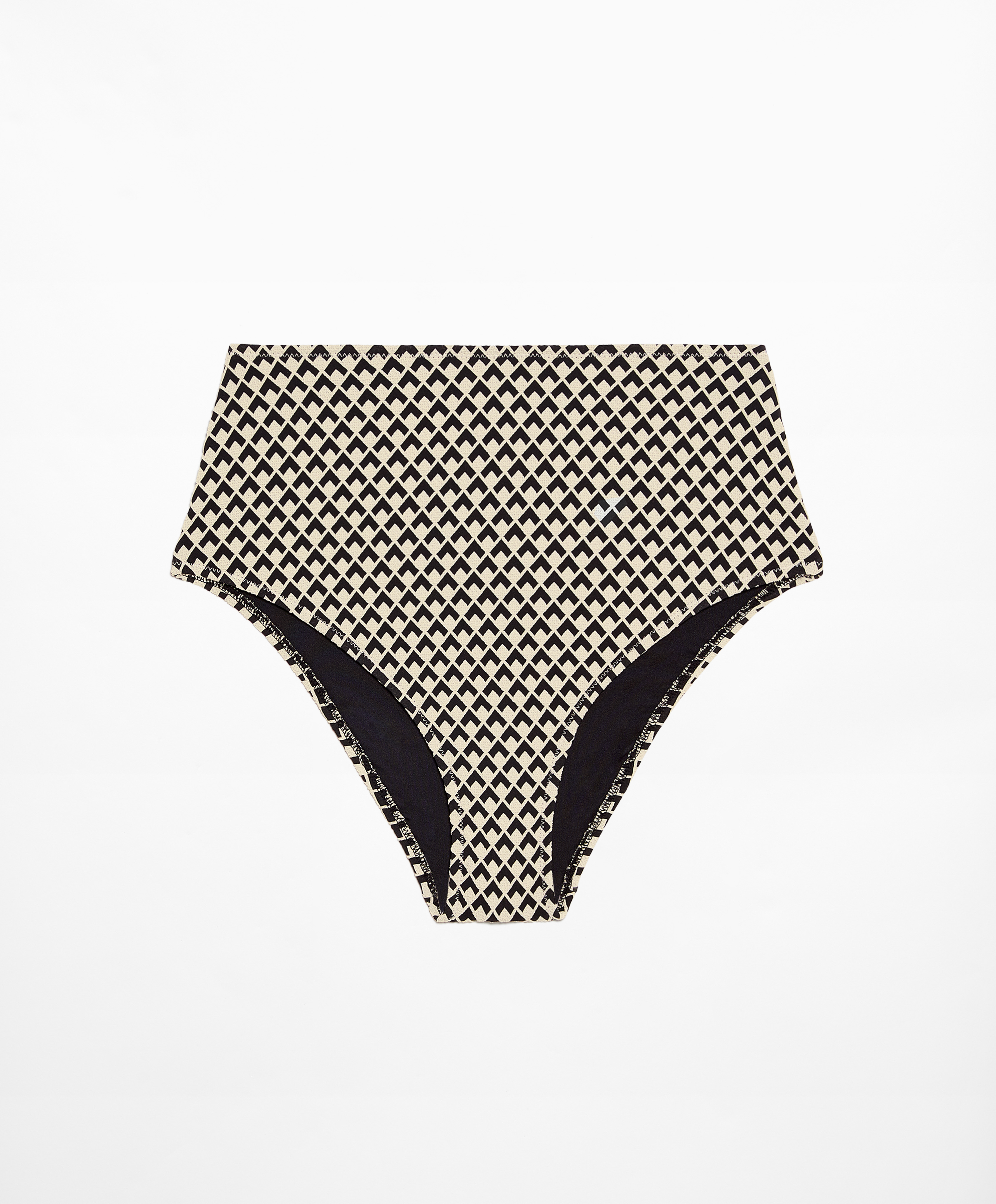 Geometric jacquard high-rise bikini briefs