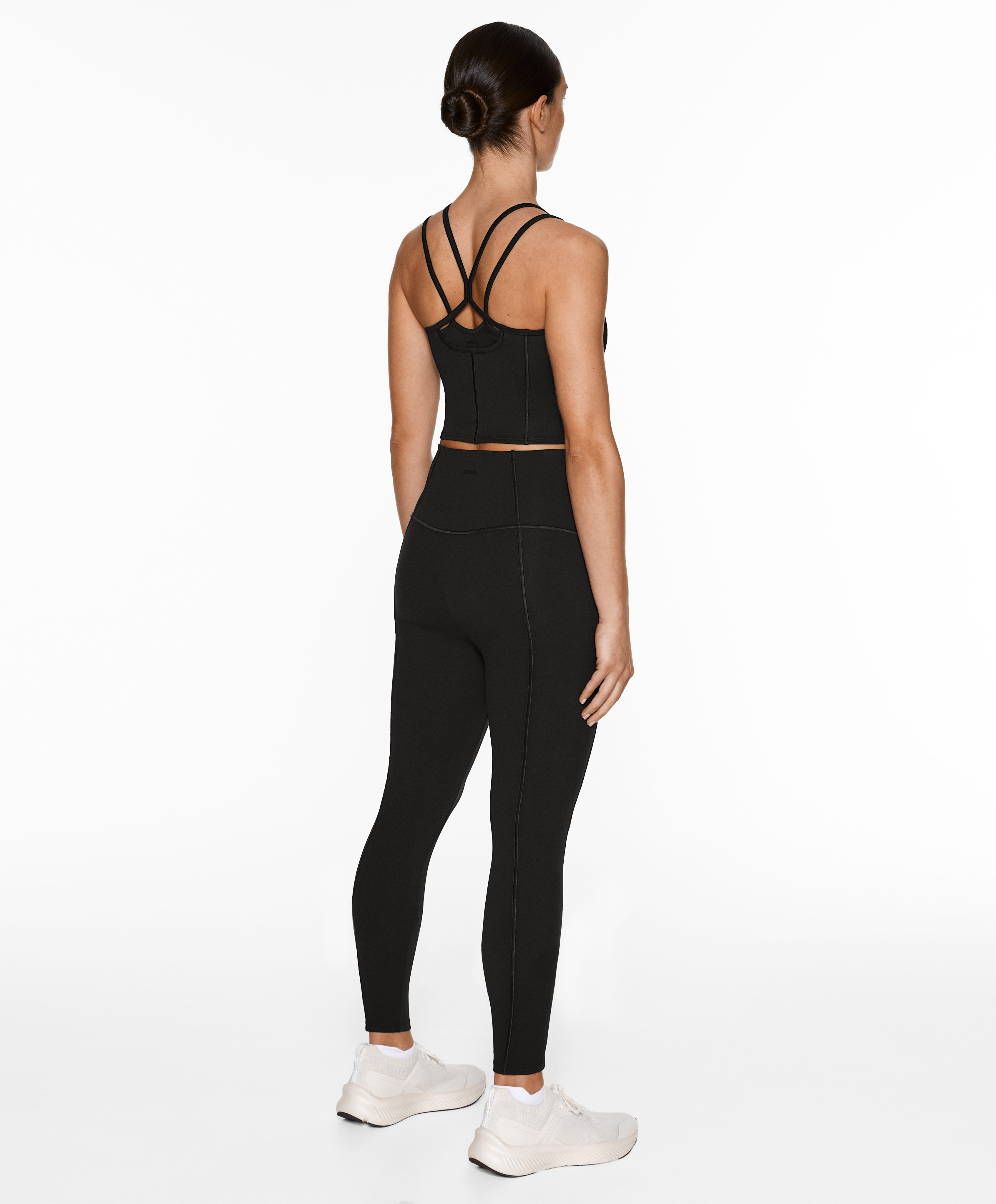 Comfortlux super-high-rise 65cm ankle-length leggings with overlocking detail
