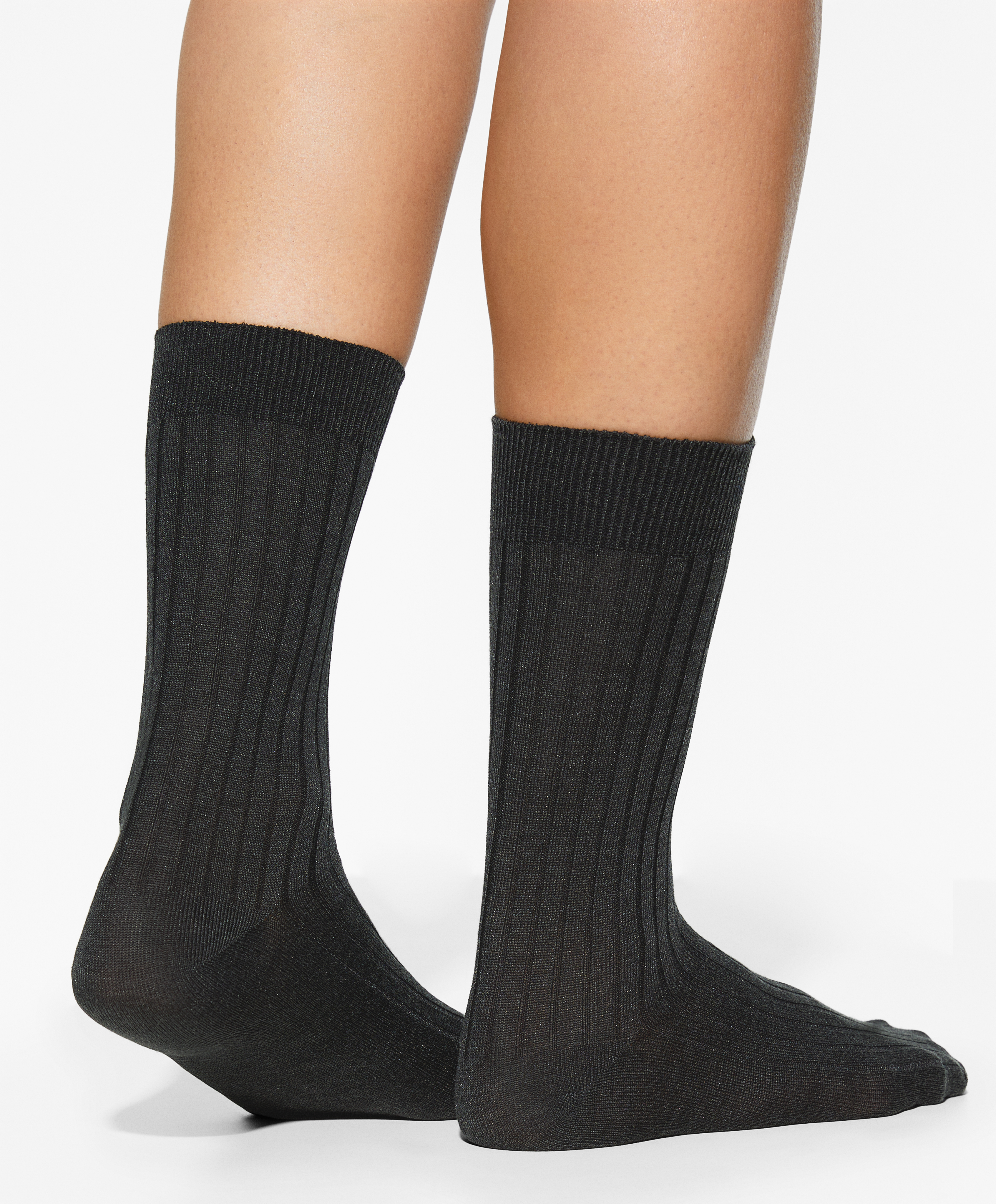 Rib silk classic socks