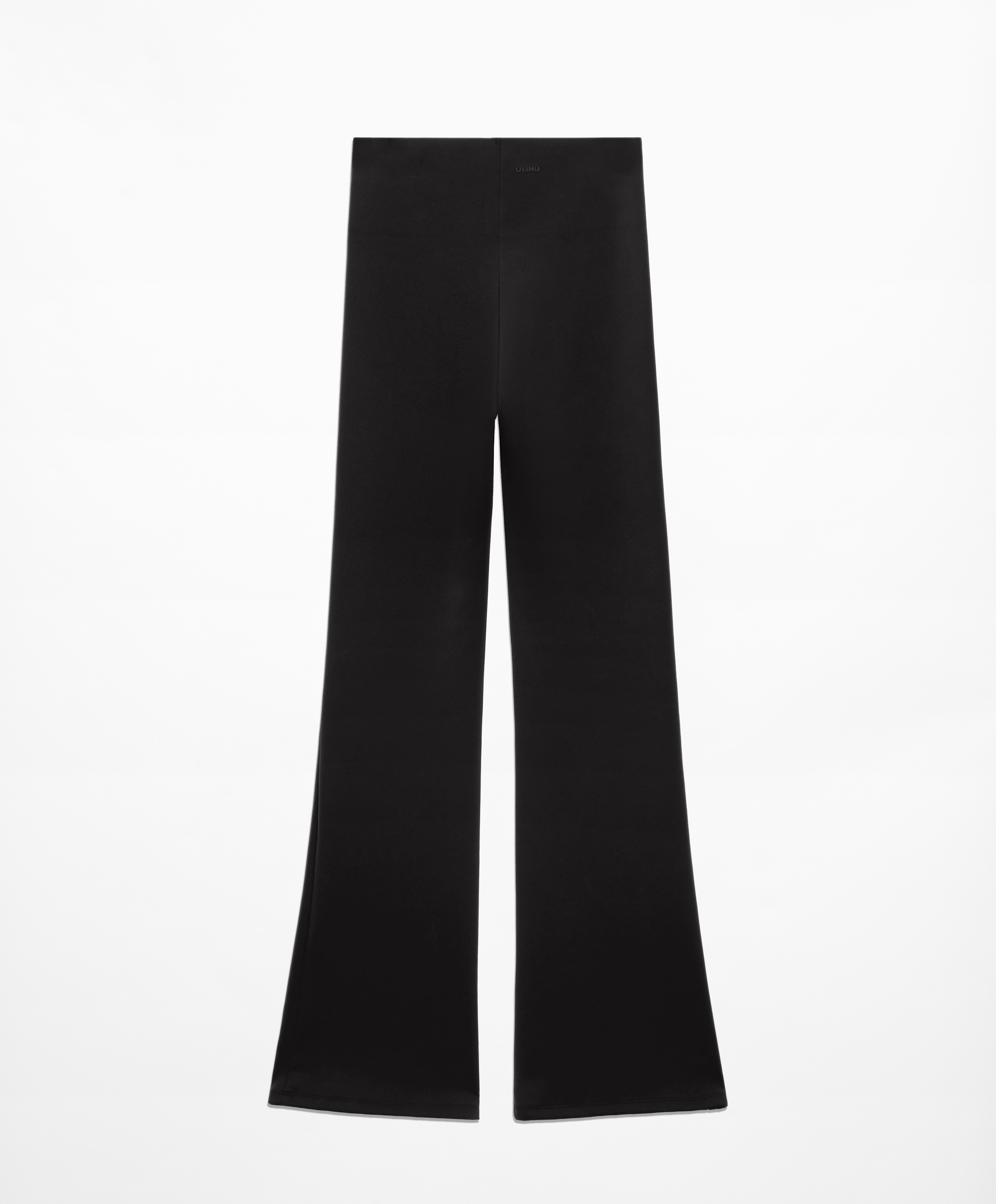 Neoprene-effect flare trousers