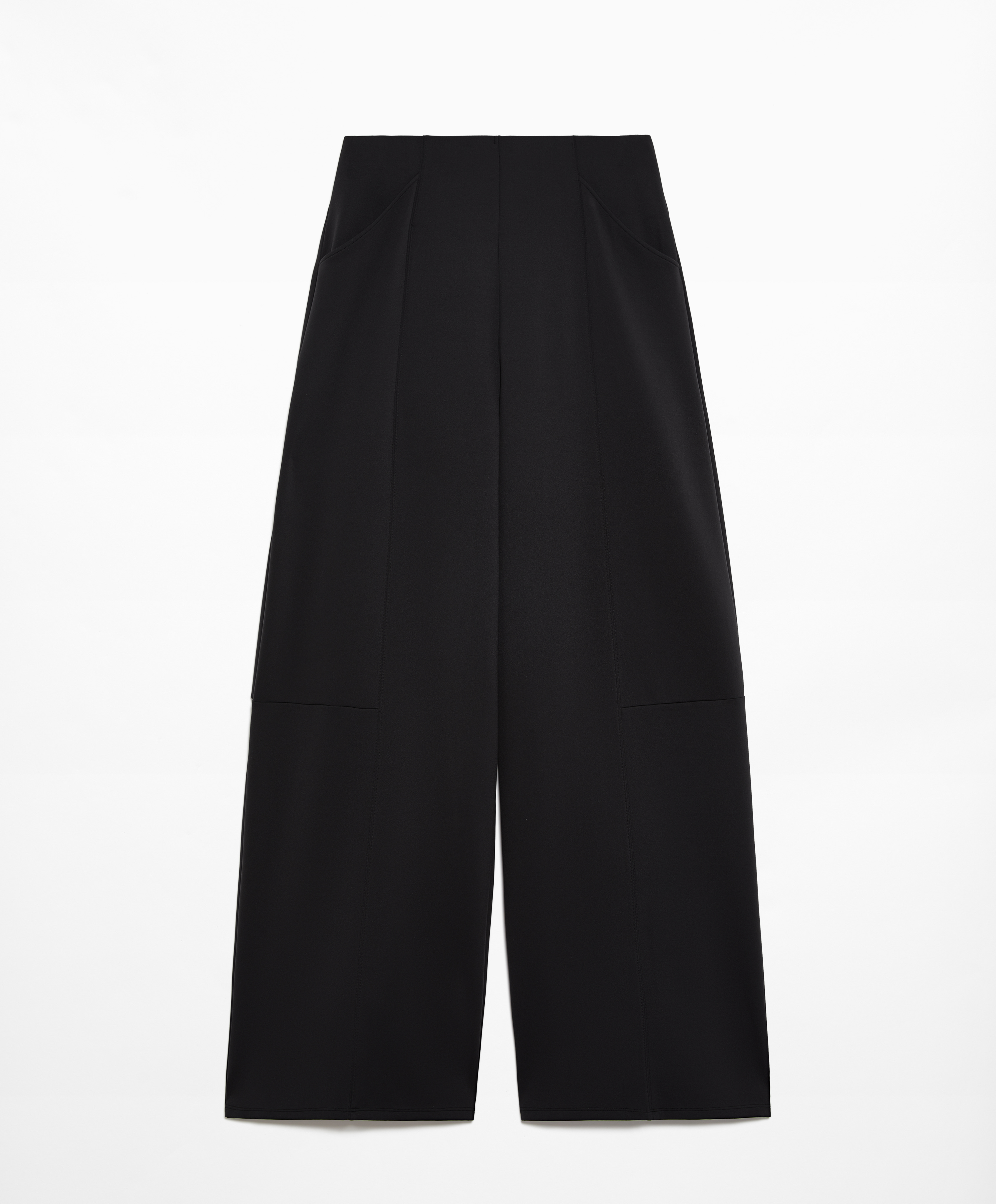 Neoprene-effect wide-leg trousers